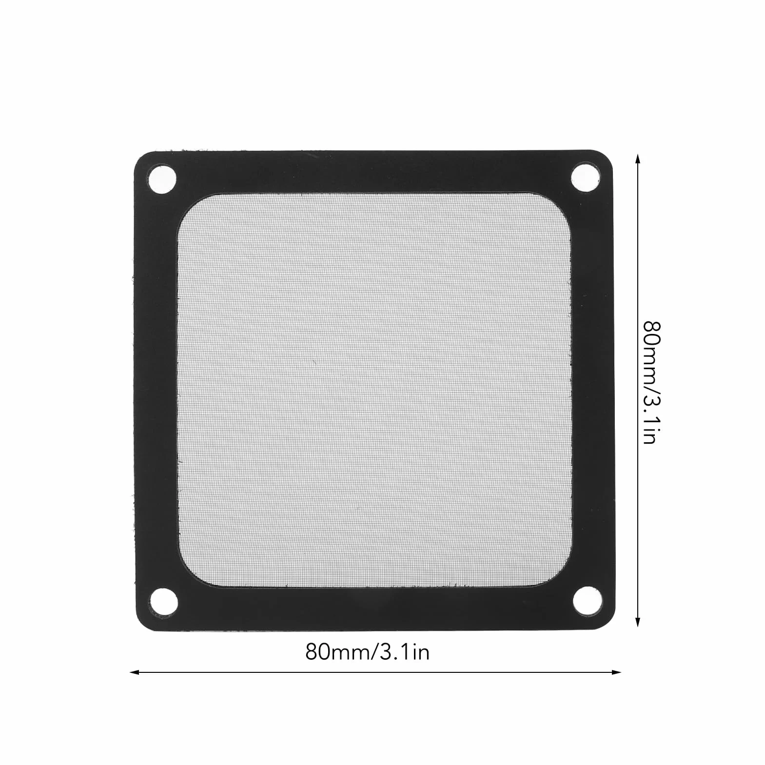 Obudowa Komputera PC Filtr Siatkowy, 5 szt. 80x80mm Wentylator Komputerowy Siatka Filtra Przeciwpyłowego Ramka Magnetyczna Odporna na Kurz Pokrywa Filtra Grille Czarny