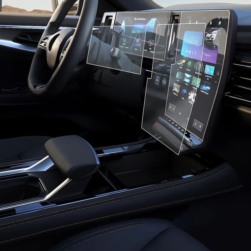 CDEFG Kompatybilny z Renault Megane E-Tech 2022 2023 2024 nawigacja + folia ochronna na panel przyrządów ETech 4H odporna na zarysowania 30,48 cm ochrona ekranu GPS folia nawigacyjna Megane ETech 2024