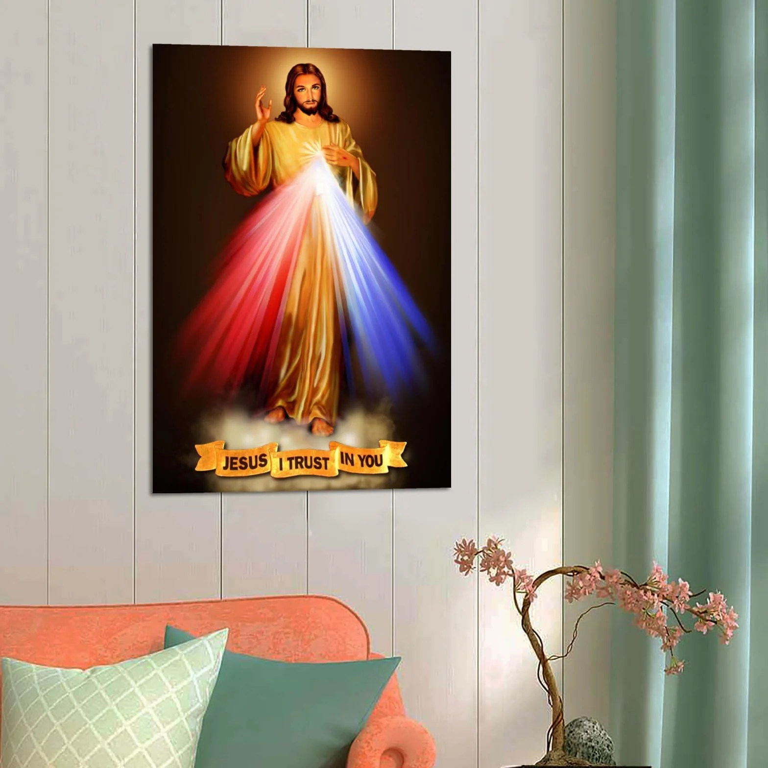 Plakat dekoracyjny Miłosierny Jezus obraz płótno 60 x 90 cm