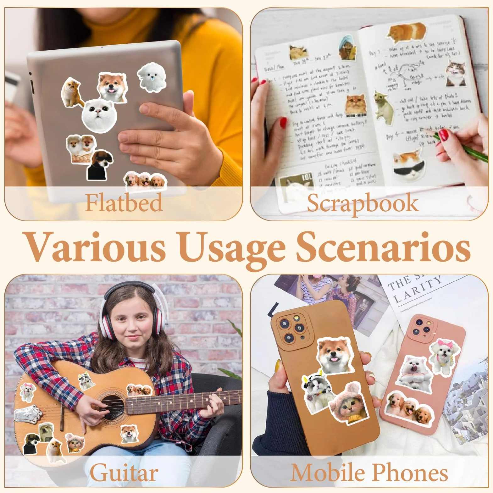 Zestaw 220 naklejek z zabawnymi psami i kotami, wodoodporne, winylowe naklejki dla psów i kotów, urocze naklejki dla dzieci i dorosłych, naklejki Aesthetic na laptopa, deskorolkę, telefon