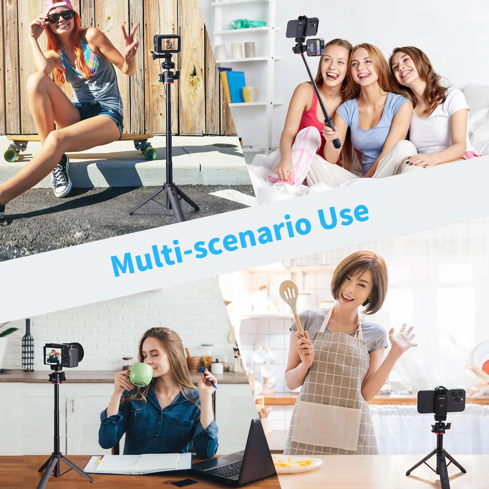 ULANZI MT-73 statyw do mini kamery 54 cm, ze śrubą 1/4", statyw podróżny, kieszonkowy tripod, kompatybilny z kompaktowymi kamerami