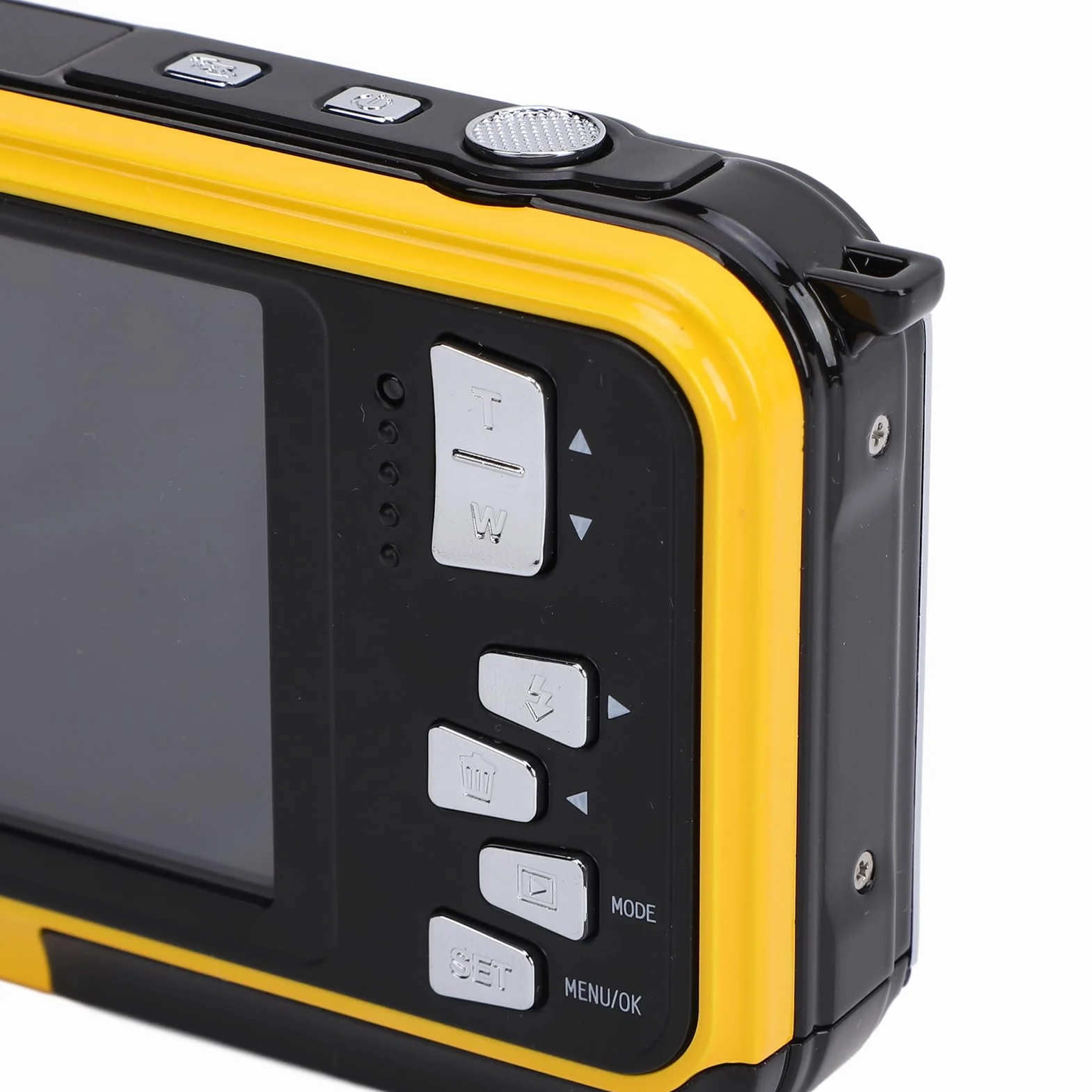 Podwodny Aparat 2,7K Wodoodporny Aparat 11 Stóp z 48 MP, 16-krotnym Zoomem Cyfrowym i Autofokusem Podwodny Aparat do Selfie z Dwoma Ekranami Kompaktowy Aparat Cyfrowy do (YELLOW)