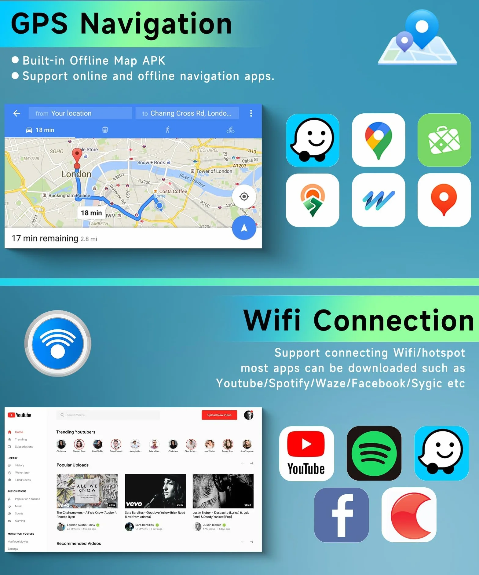 Radio samochodowe podofo 9" do Volvo XC90 2004-2013 Wireless Carplay z systemem Android, Android 13, radio 2 DIN, z Bluetooth, WiFi, GPS, HiFi, RDS/FM + kamera cofania AHD, DVR/Canbus
