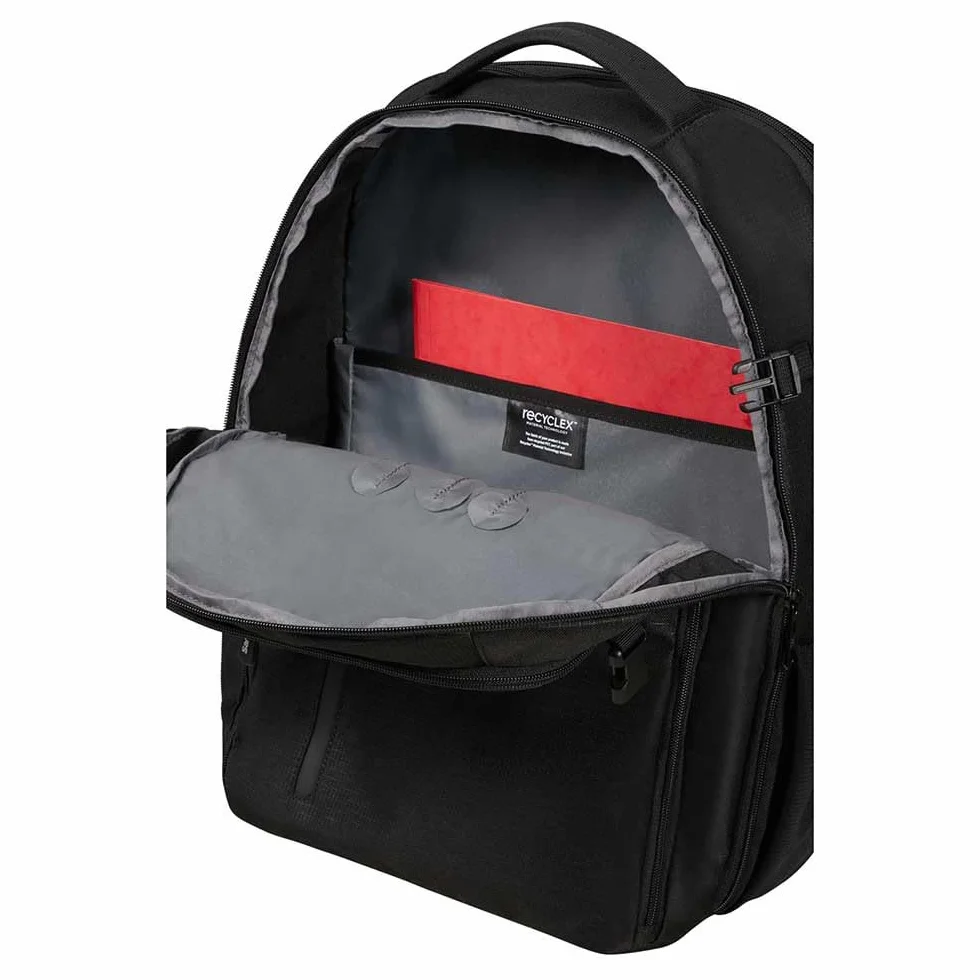 Samsonite Roader - Rozszerzalny plecak laptopa 17,3 cala, 46 cm, 31,5/39,5 L, czarny (głęboki czarny)