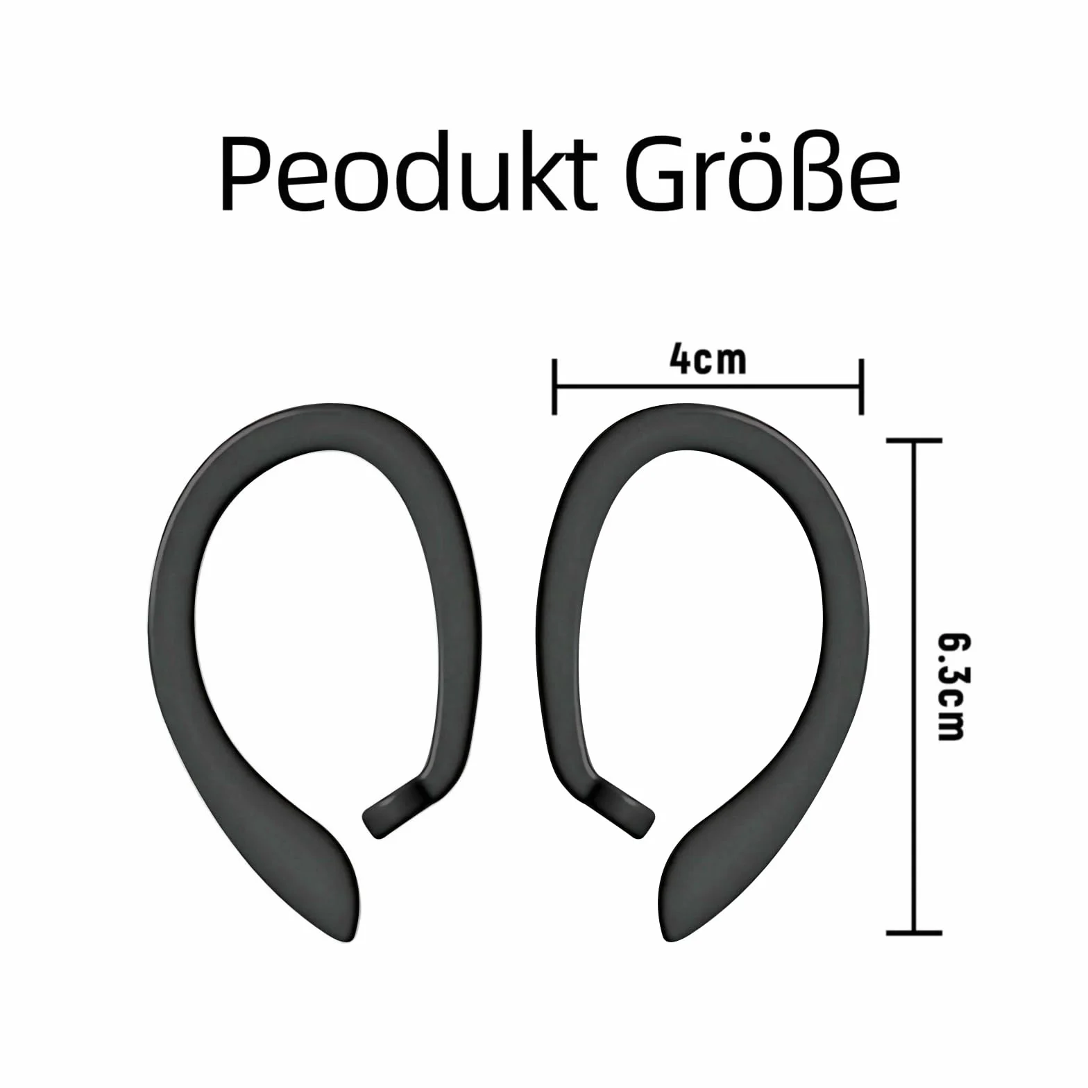 1 para zaczepów na ucho do słuchawek Bluetooth, do słuchawek Airpods, Apple, akcesoria sportowe, zapobiegające zgubieniu, silikonowe zaczepy na ucho (czarne)