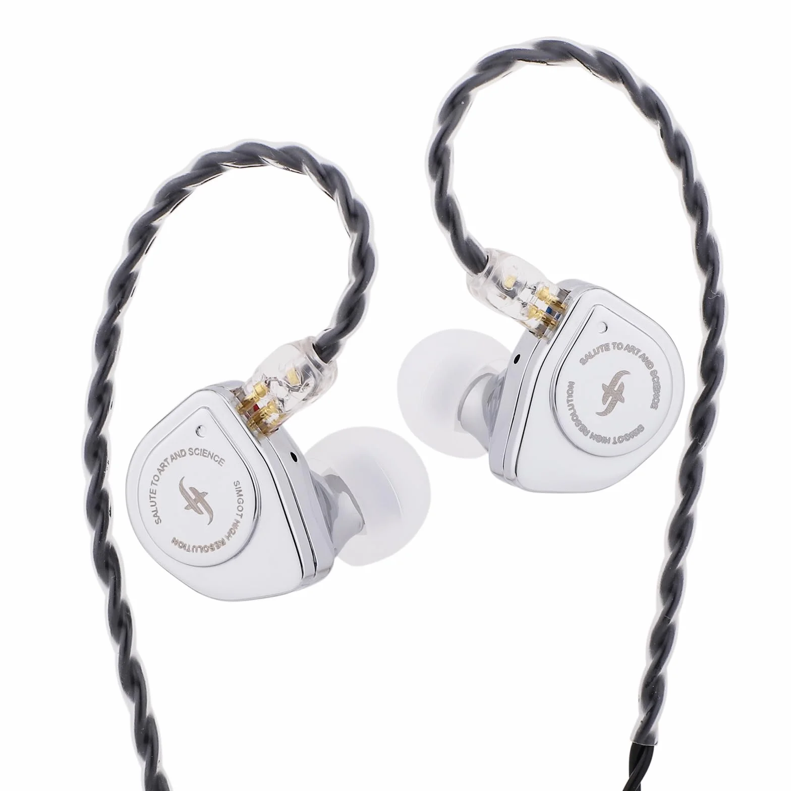 LINSOUL SIMGOT EW200 10mmSCP dynamiczne słuchawki douszne, metalowa obudowa, zdejmowany, 0,78mm, 2-pinowy, posrebrzany kabel OFC dla muzyków audiofilskich (EW200 DSP)