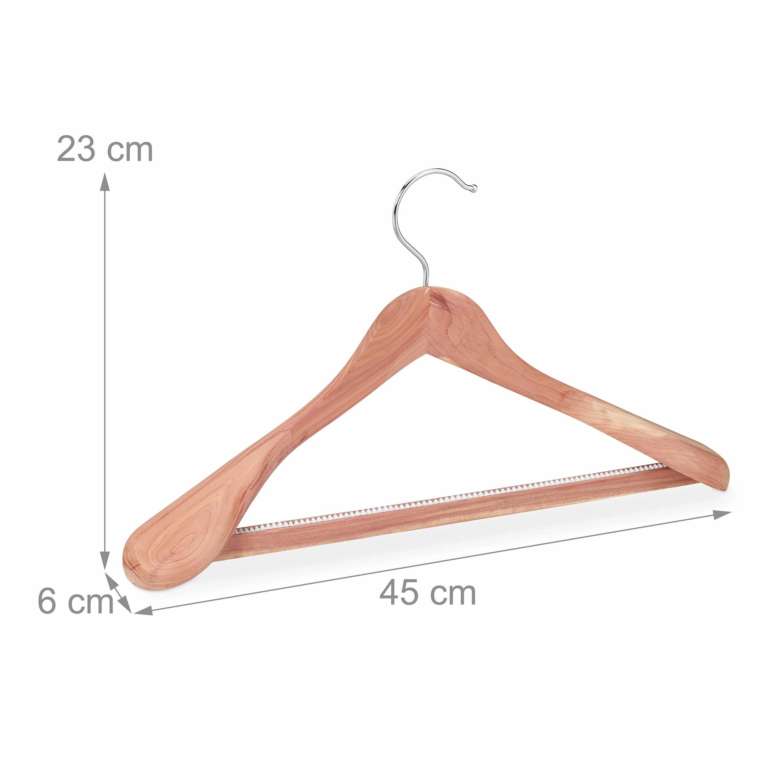 Relaxdays Wieszak na garnitur z drewna cedrowego 45 cm 5 sztuk