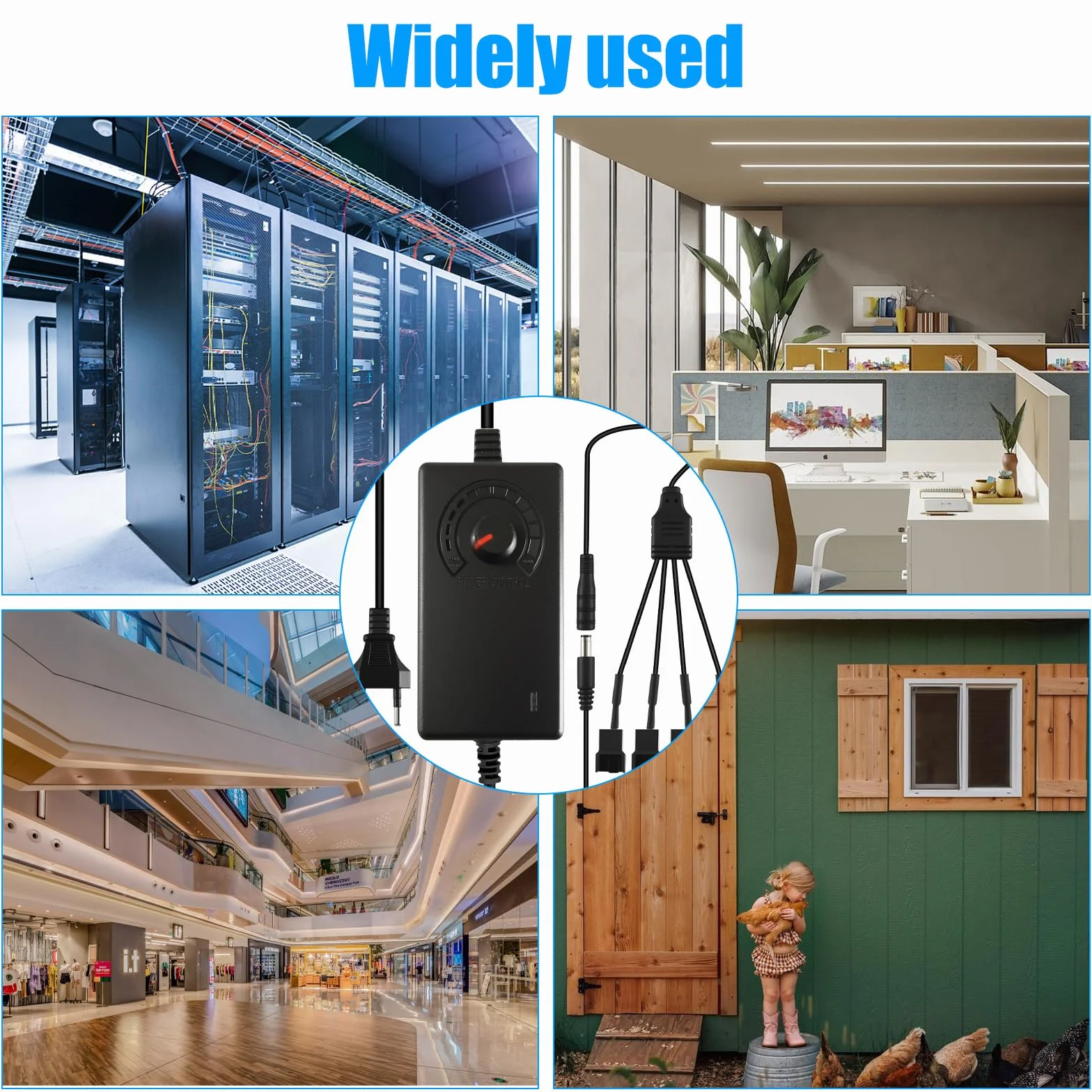 Joycabin 3-pinowe sterowanie wentylatorem PWM 12 V PWM Fan Speed Control, prędkość nawiewu regulowana od 3 V do 12 V, wentylator Speed Controller Governor z 1 do 2 PC Fan Power Adapter