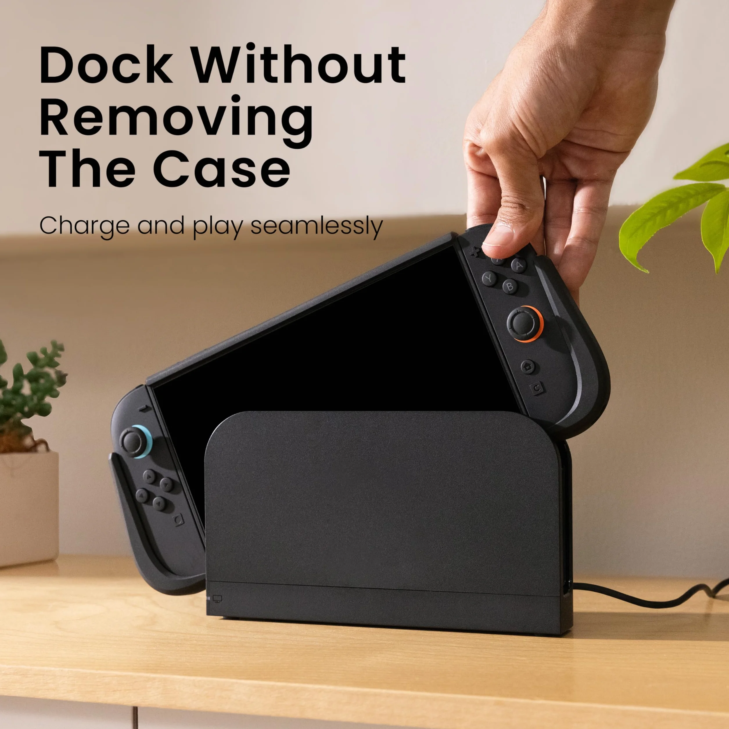 KIWIHOME P2 Etui dokowalne do Nintendo Switch 2 2025, antypoślizgowy ergonomiczny uchwyt, przetestowane upadki, etui ochronne, akcesoria do Nintendo Switch 2, czarne