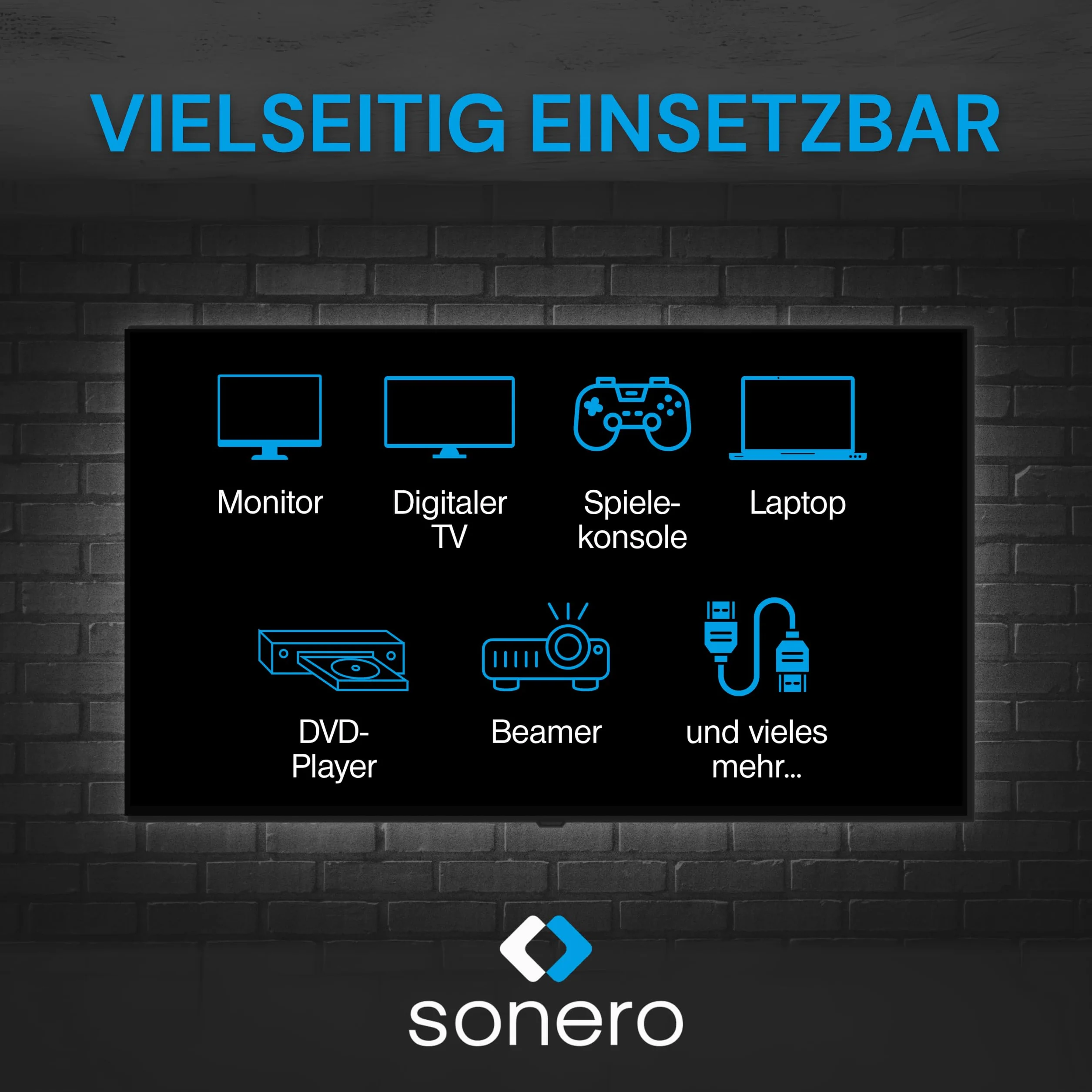 sonero PHC011-030 Premium certyfikowany kabel High Speed HDMI z Ethernetem z oplotem nylonowym, pozłacane złącza (4K UltraHD, 3D Full HD, 18 Gbps Full Bandwith, HDR High Dynamic Range), 3,0 m