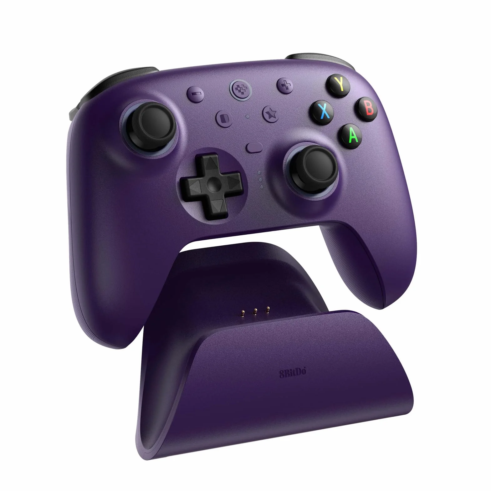 8BitDo Ultimate 2 Wireless Controller for Windows PC, Apple, Steam & Android, Gaming Controller with TMR Joysticks, Hall/Tactile Triggers, Motion Control, RGB Fire Ring, 1000Hz Polling Rate, Purple