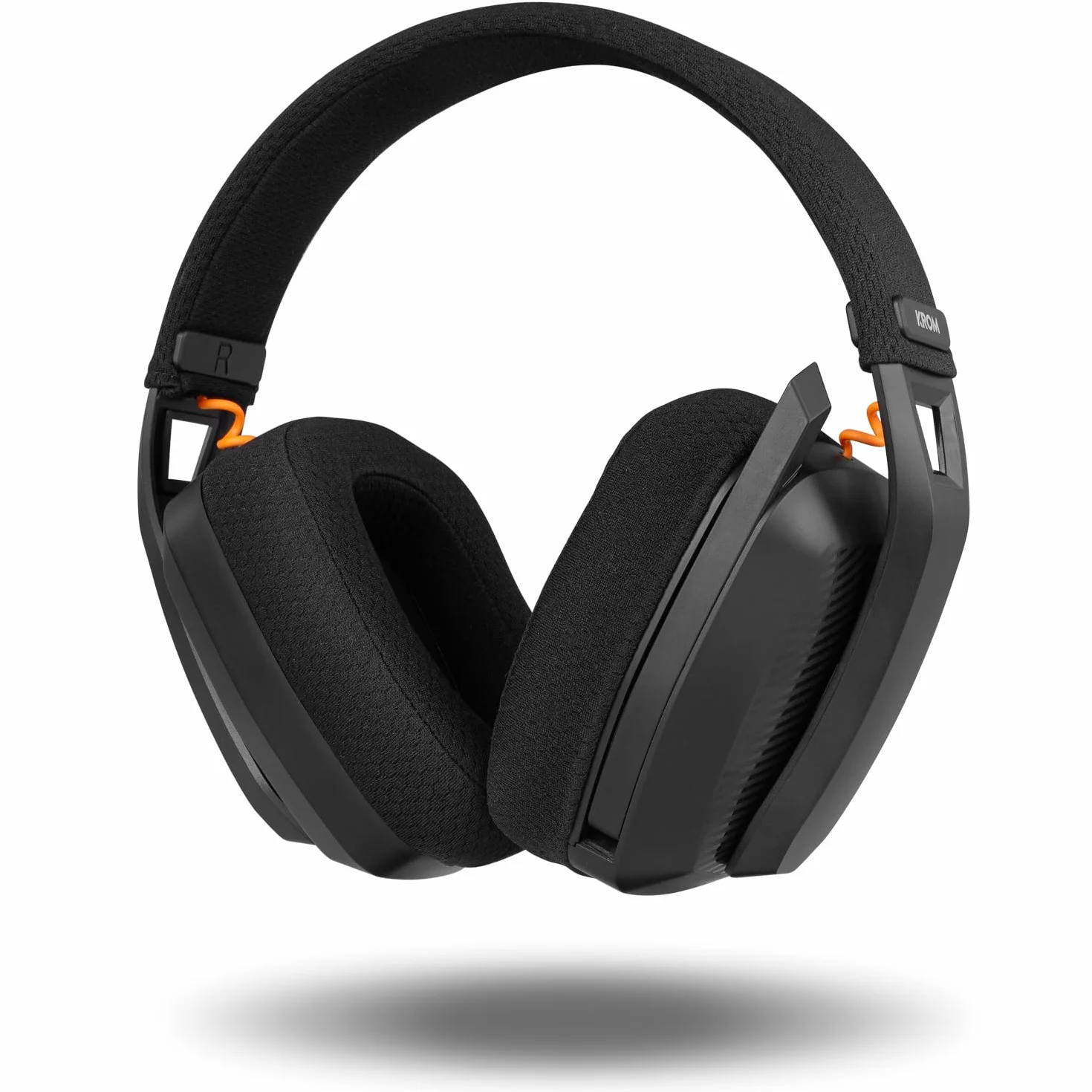 KROM KANJI Bezprzewodowy zestaw słuchawkowy Bluetooth 5.3 2.4 GHz USB głośniki 40 mm regulacja głośności mikrofon czarny