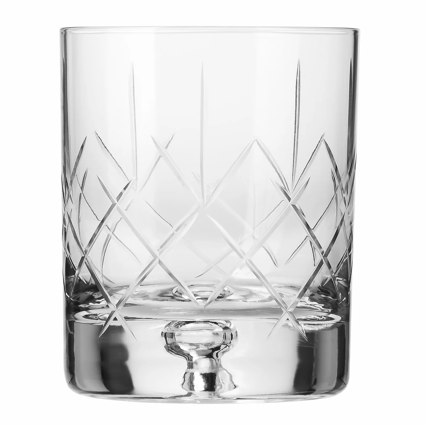 KROSNO Szklanki do Whisky 250 ml, 4 Sztuki Saga, Kryształowe, Szlifowane, Ręczna Produkcja, Klasyczne Szklanki do Alkoholu