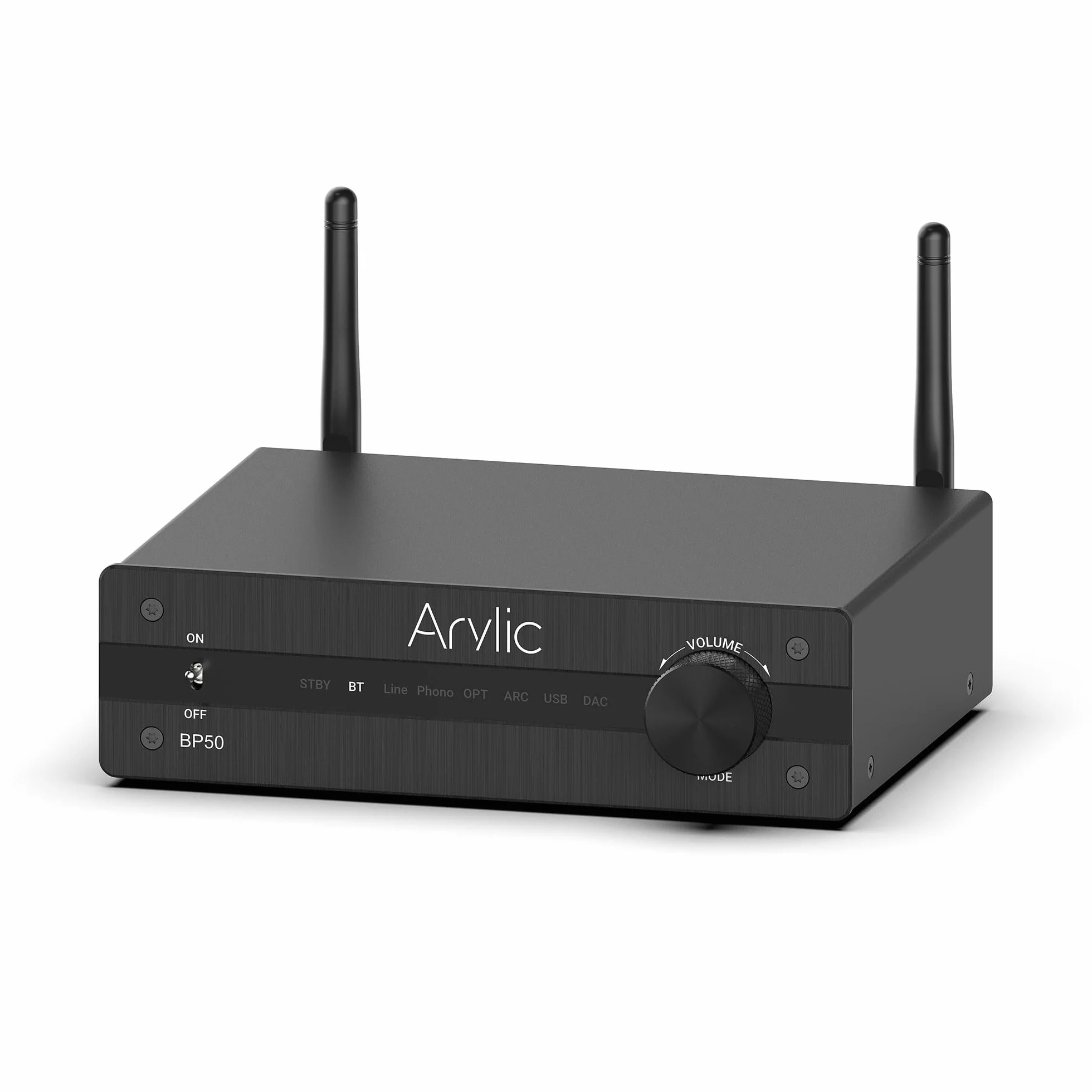 Arylic BP50 Bluetooth 5.2 aptX Domowy przedwzmacniacz audio z HDMI ARC, wejście Phono i GO Control APP Adapter audio z DAC, wyjścia RCA dla odbiornika AV.