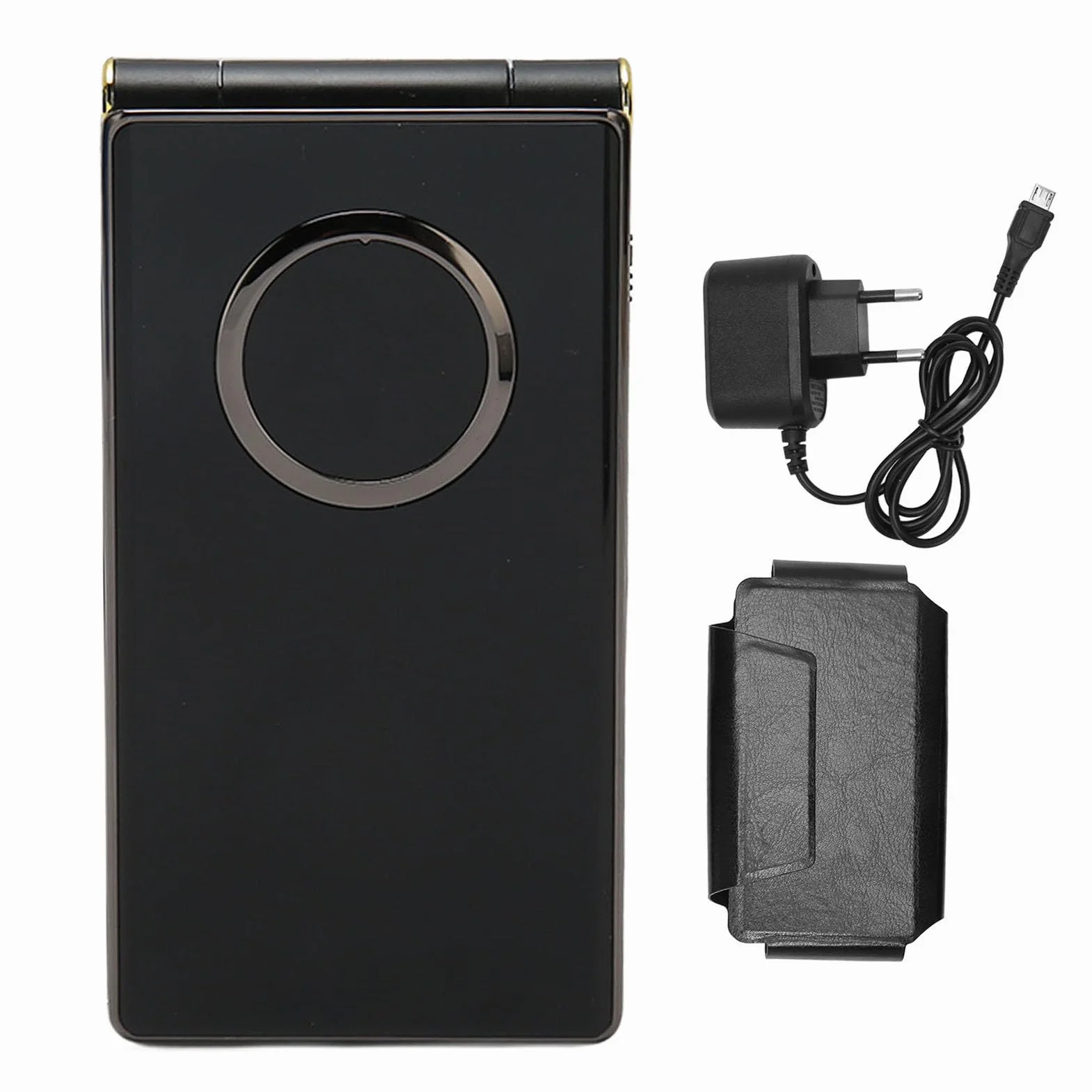 Składany Telefon dla Seniorów, Telefon Komórkowy z Dużymi Przyciskami dla Seniorów, Odblokowany Telefon 2G GSM Dual SIM Card Slots (Czarny)
