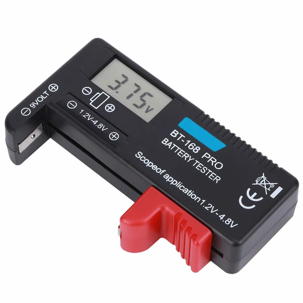 Walfront BT ‑ 168PRO Tester pojemności baterii Tester małych baterii guzikowych kontrola baterii test baterii 1,2 ~ 4,8 V 9 V cyfrowy wyświetlacz LCD