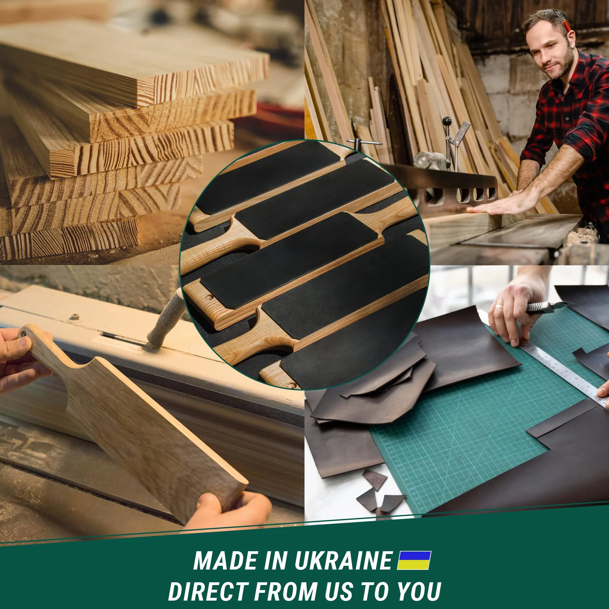 BeaverCraft Skórzany zestaw do ostrzenia noży, 38,6 cm, skórzany nóż z mieszanką polerską, dwustronny, LS1P1, ostrzałka do ostrzenia noży, dłut, przewodnik eBook w zestawie