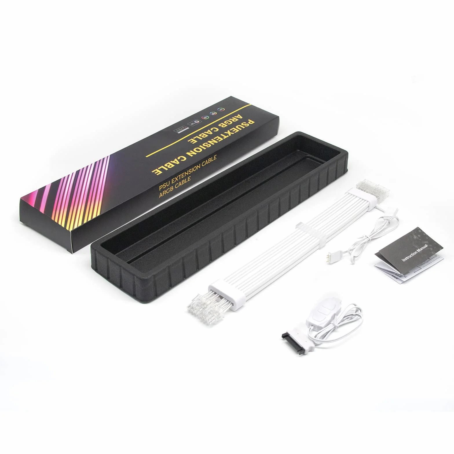 Sirlyr Kable ARGB PC, 2 x 8-pinowe podkaszarki, zasilacz karty graficznej PC, kabel GPU 5 V, 3-pinowy synchronizacja RGB