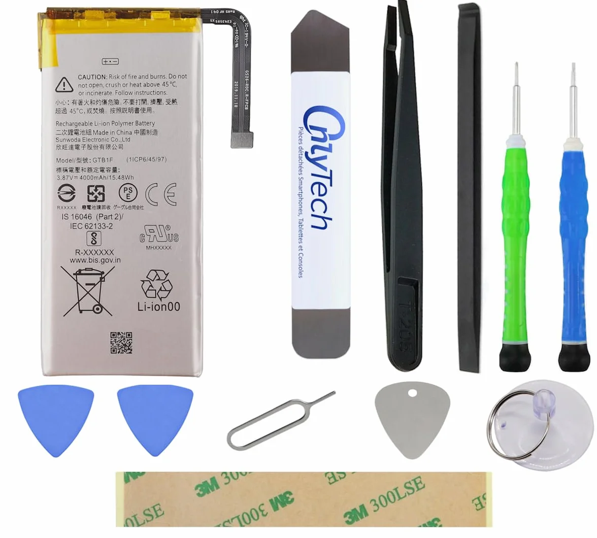Zestaw naprawczy do baterii premium GTB1F do Google Pixel 5-4080mAh - oryginalna jakość z 10 narzędziami i klejem