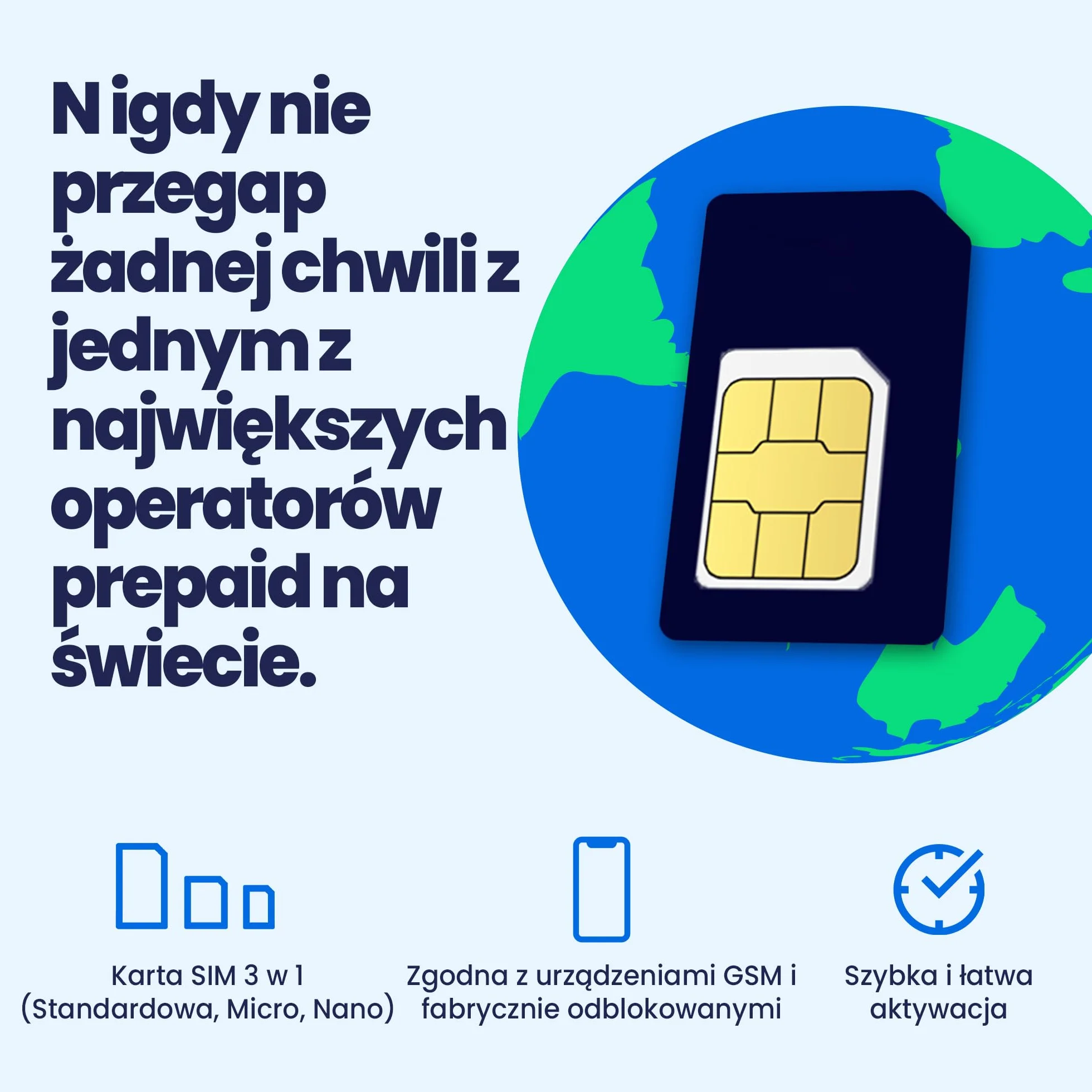 Lycamobile USA Pusta Karta SIM – 1 Sztuka, Szybki Internet 4G LTE/5G, Wybierz Minuty i Plan, Nielimitowane Rozmowy i SMS-y do 100+ Krajów, Szybka Aktywacja, Potrójne Cięcie 3w1, Bez Umowy