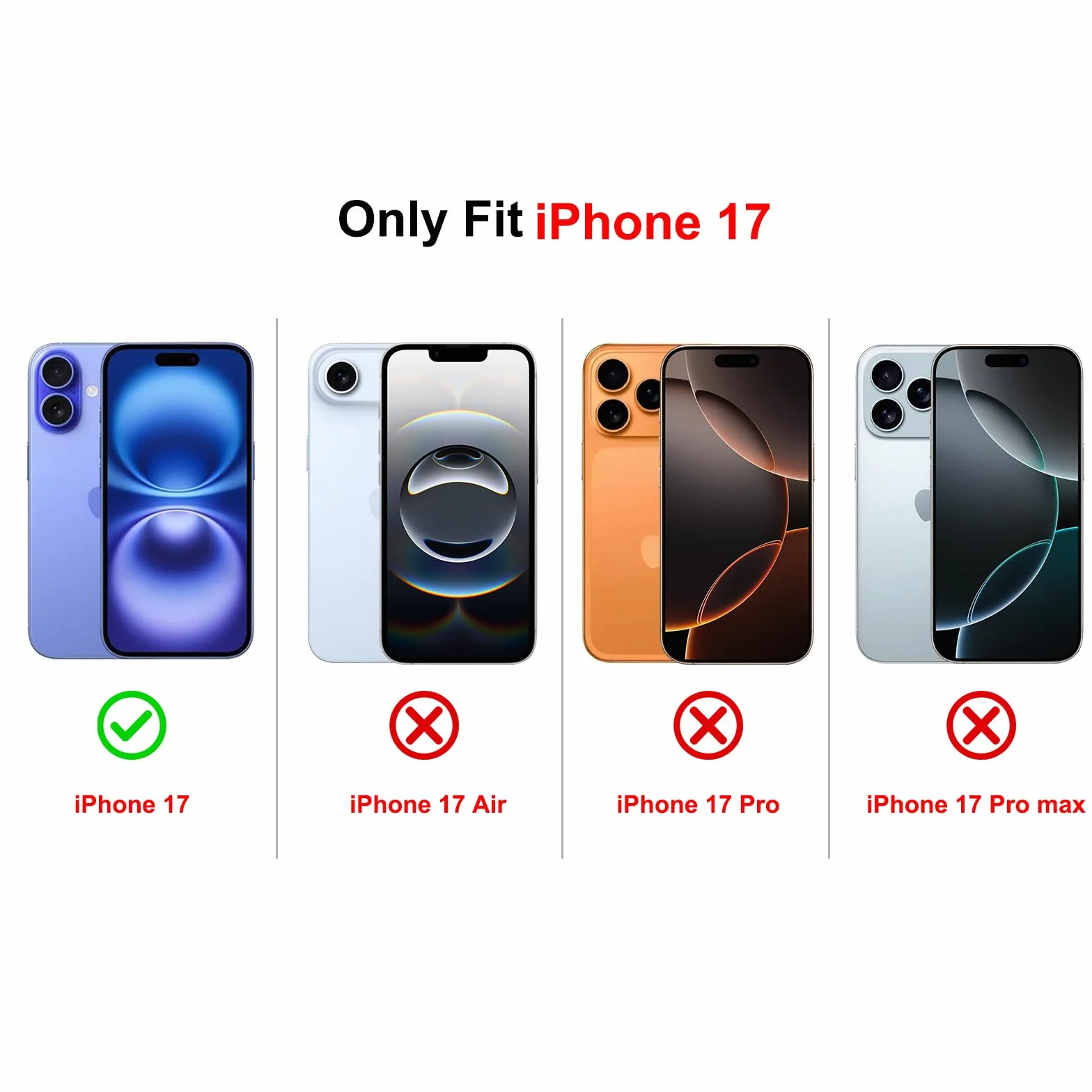 Coiwxmoi Etui ze sznurkiem do iPhone 17, regulowany obroża, etui na telefon komórkowy, przezroczyste, bardzo miękkie, silikonowe TPU, odporne na wstrząsy etui ochronne do iPhone 17 6,3", czarne