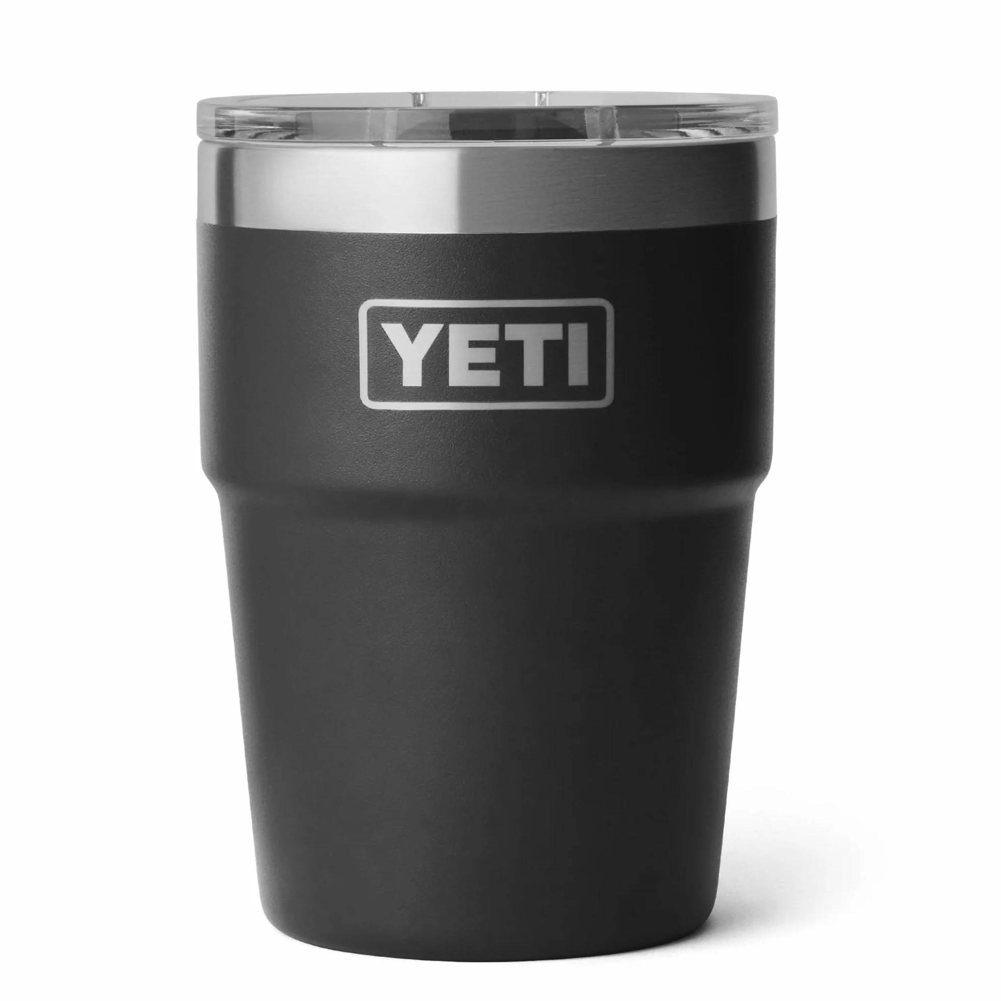 YETI Rambler 16 oz (473 ml) Stackable Cup with Removable Magslider Lid, Stainless Steel Vacuum Insulated Coffee Cup, Black