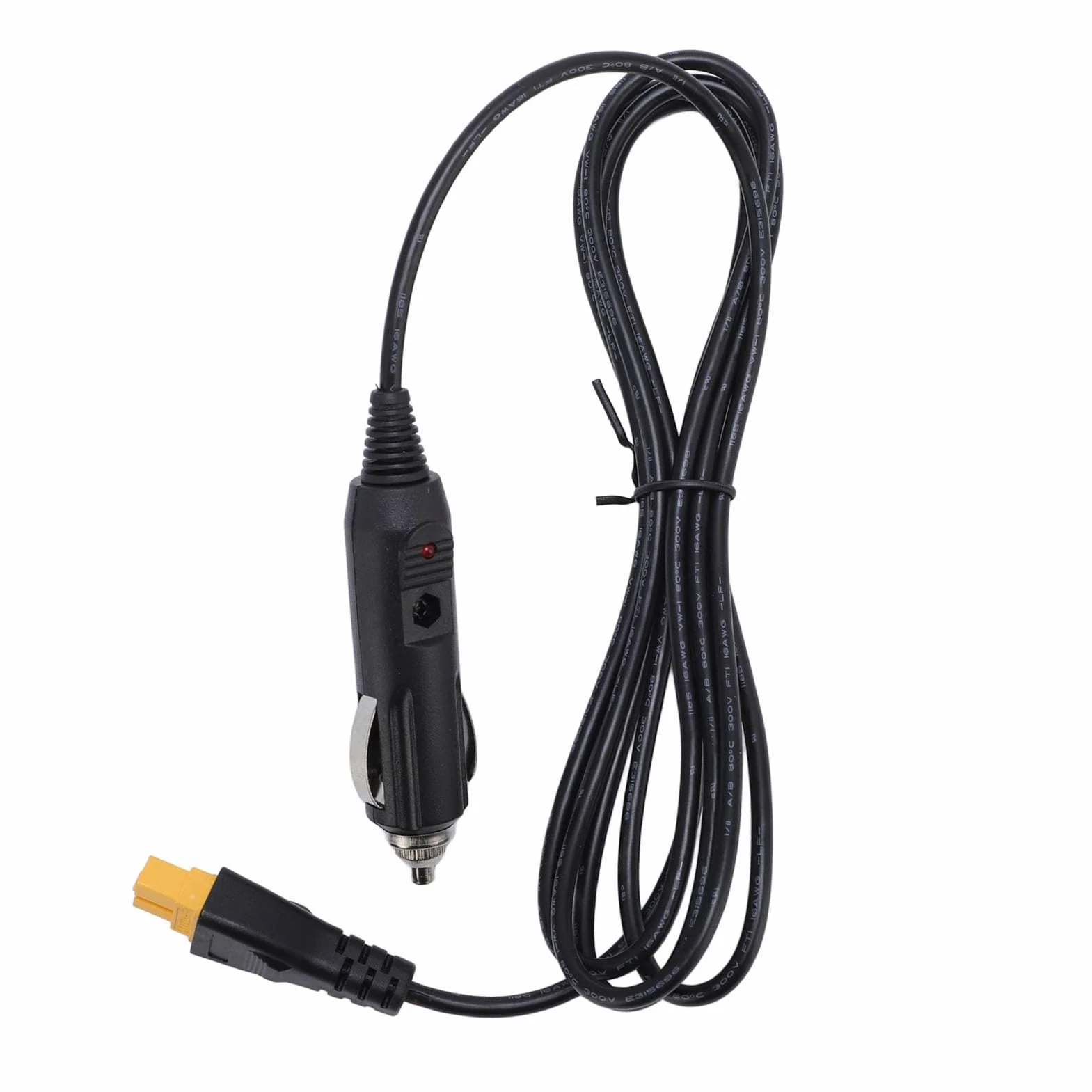 XT60 Kabel adaptera ciężka, 18AWG Power Extenft Cygar Lost Mężczyzna do XT60 Złącze żeńskie do generatora słonecznego ciężarówki samochodowej 2Meter