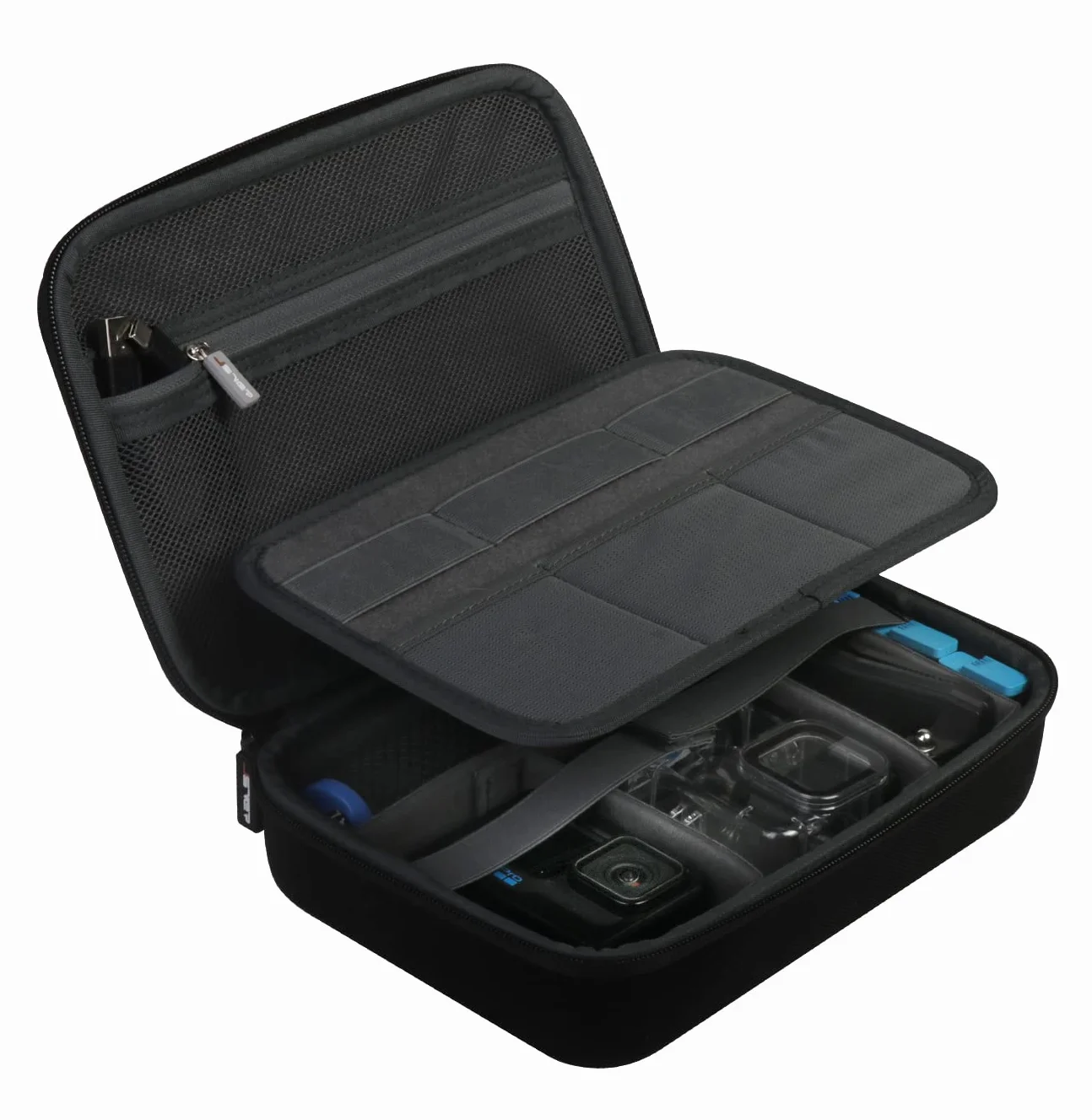 JSVER Etui do GoPro Hero 13/12/11/10/9 Wodoodporne etui Transportowe Kompatybilne z GoPro Hero 8/7/6/5/dji Osmo Action, AKASO/Campark/YI Action Camera i Innymi akcesoriami-Czarny