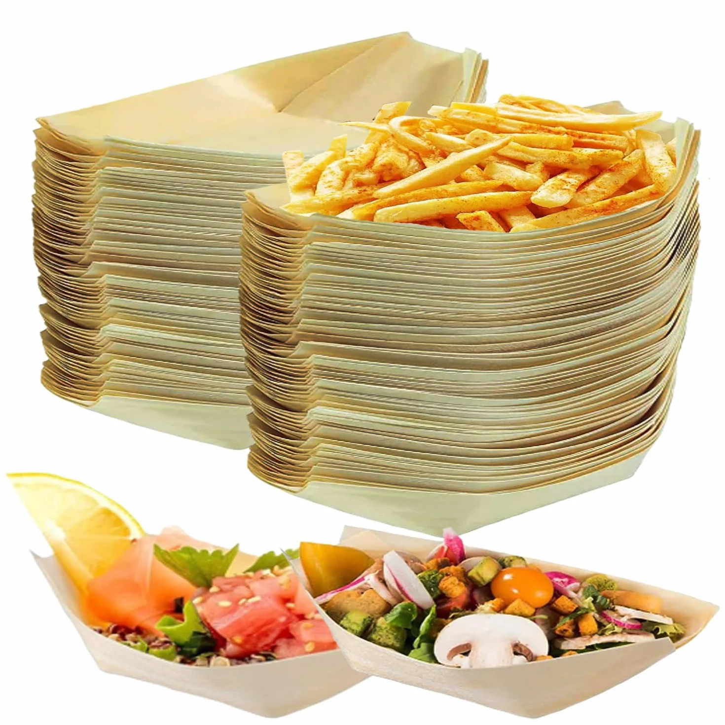 Biodegradowalne miseczki na jedzenie 100 sztuk 17x8 cm kubki na przekąski
