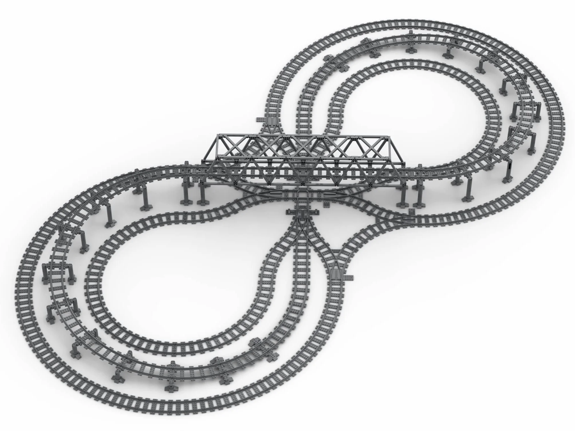 Trixbrix Supports Bundle 2.0 kompatybilny z zestawami Lego City Train 60197 60198 10277 60205 60238 60337 (Infinity Loop)