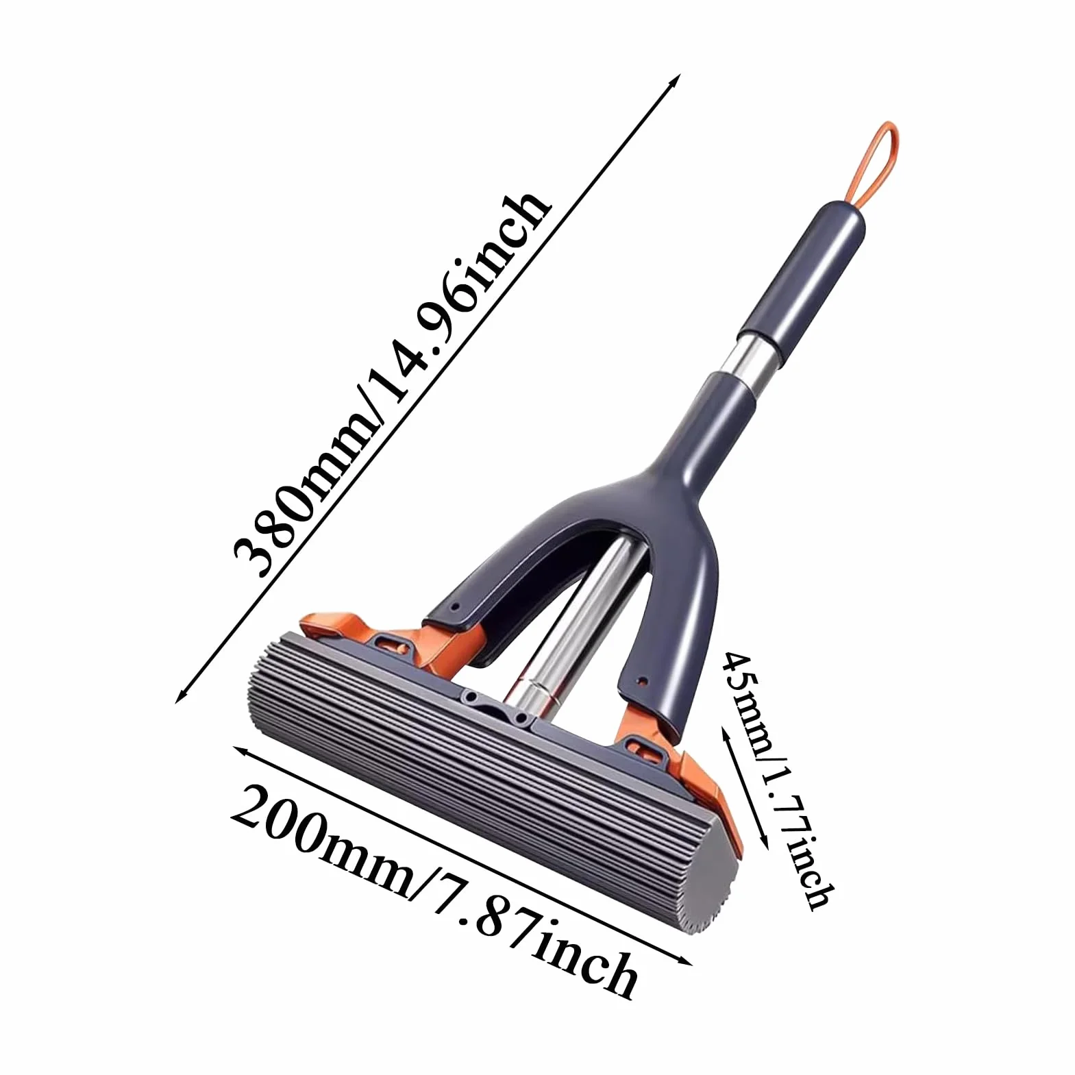 Portable Self-Squeeze Sponge Mop, Highly Absorbent Short Handle Floor Cleaner, Perfect For Tile Glass Bathroom Hotels Desktops And Travel Cleaning, 14.96 X 7.87 X 1.77 In