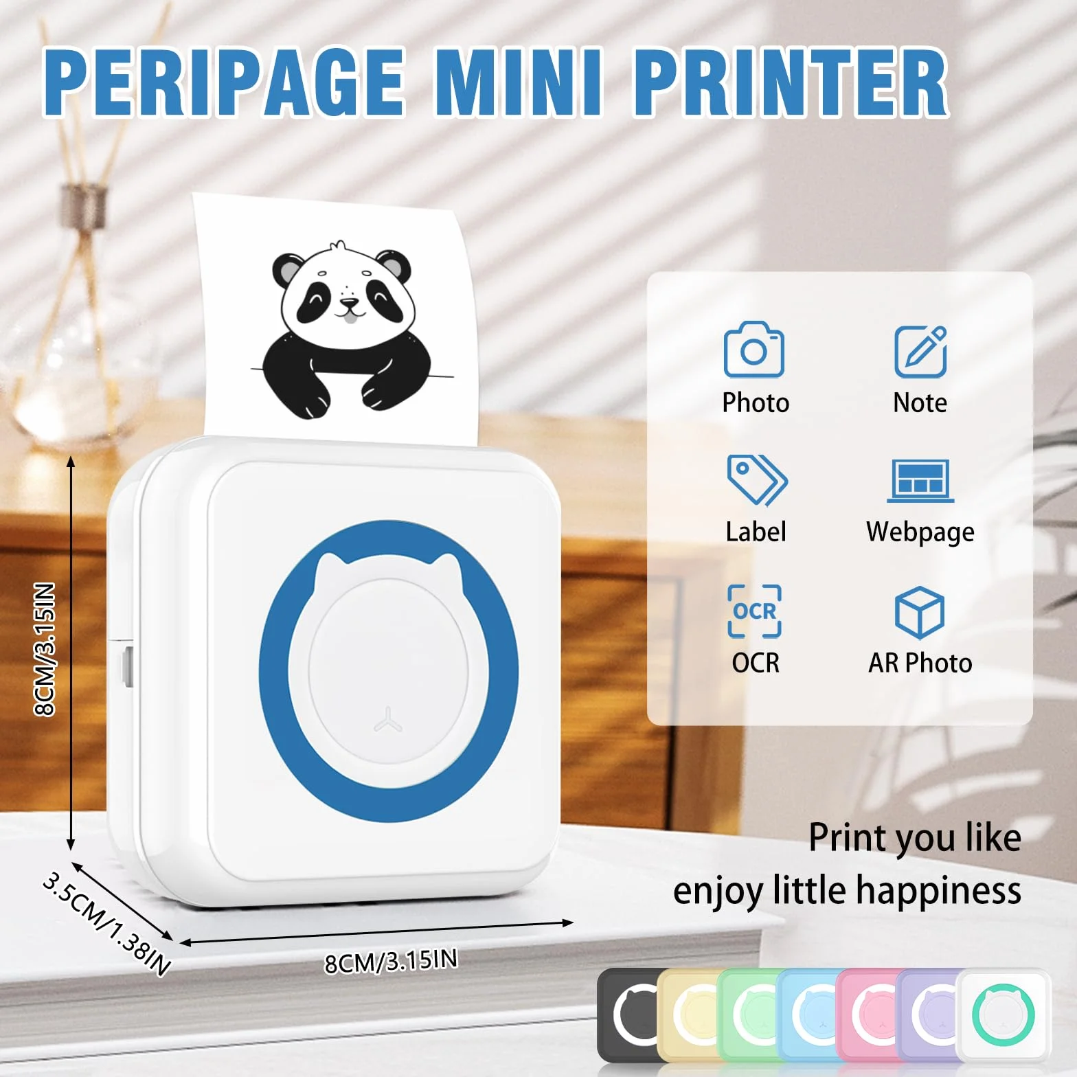 Mini drukarka do smartfona, mini przenośna drukarka fotograficzna, mini kieszonkowa drukarka termiczna Bluetooth do systemów iOS i Android, drukarka naklejek do dziennika, notatek, listy