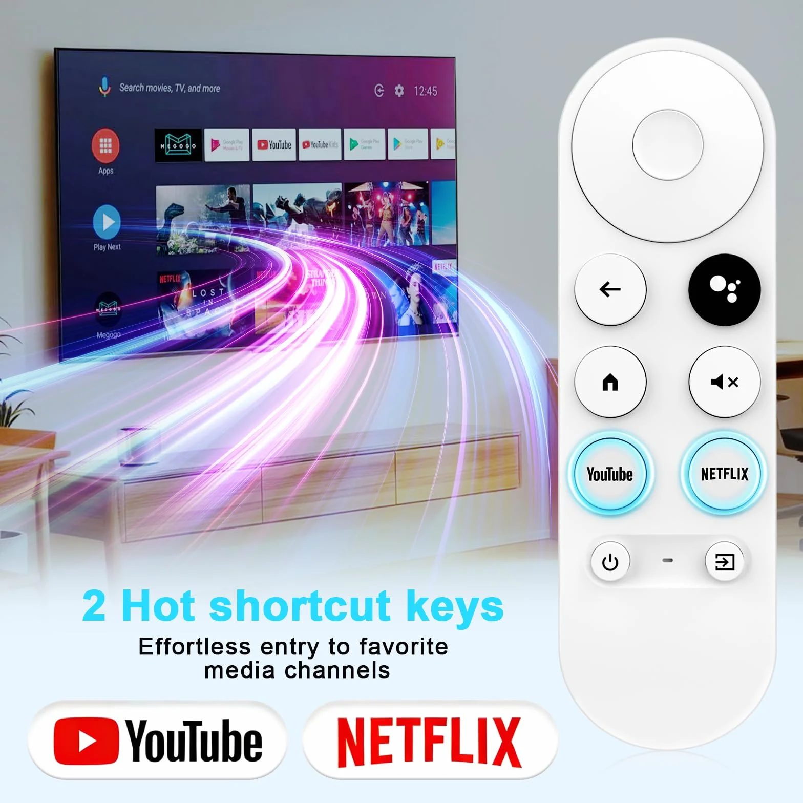 Pilot do Google Chromecast, pilot do Google TV HD/4K, GA01919-US GA01920-US (tylko pilot zdalnego sterowania), kompatybilny z Chromecast TV 4 K, sterowanie głosem (1)