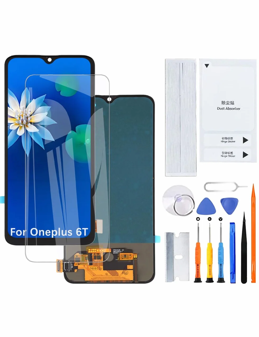H&LYCYJ Wyświetlacz do Oneplus 6T TFT A6010 A6013 LCD ekran zastępczy zestaw (bez odcisków palców)