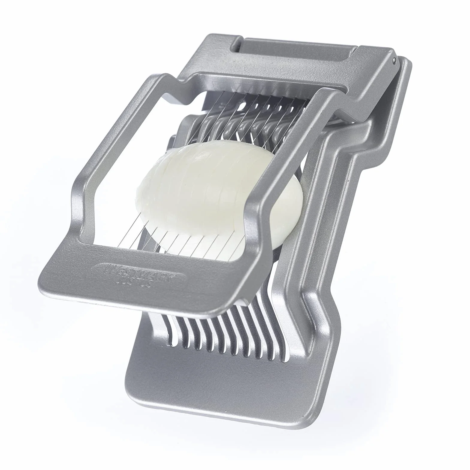 Westmark Krajalnica do jajek, Kroi na okrągłe i owalne plasterki, Osobno naciągane druciane struny ze stali nierdzewnej, Aluminium/Stal nierdzewna, Justus, Szara, 10402260