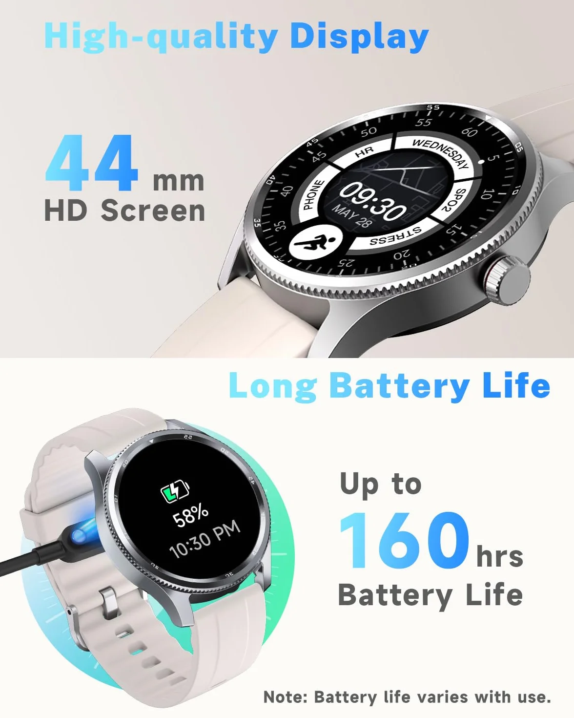 TOOBUR Inteligentny zegarek dla mężczyzn i kobiet, metalowa ramka z krokomierzem, smartwatch 100 sportowych, odpowiadanie za połączenie telefoniczne i pulsometr, wodoodporny IP68 do pływania
