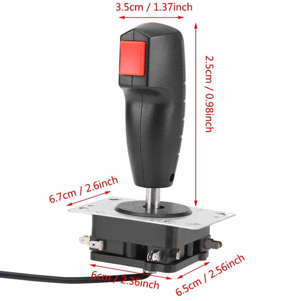 Joystick 8-drożny kontroler do gier, symulacja gier komputerowych, joystick z przyciskiem Top do gier lotniczych, czarny, czerwony