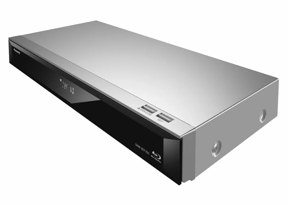 Panasonic DMR-BST765AG odtwarzacz Blu-ray i nagrywarka z tunerem Twin HD DVB-S, dysk twardy 500 GB, skalowanie 4K, Ultra HD, jednoczesne nagrywanie, Smart Ready, srebrny