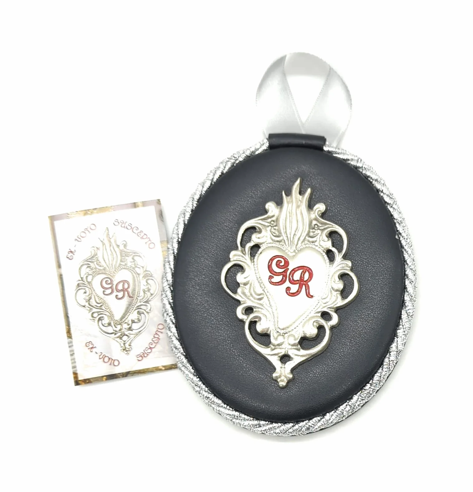 Metalowy Ocena Serca Wotywne 12x10 cm Made in Italy