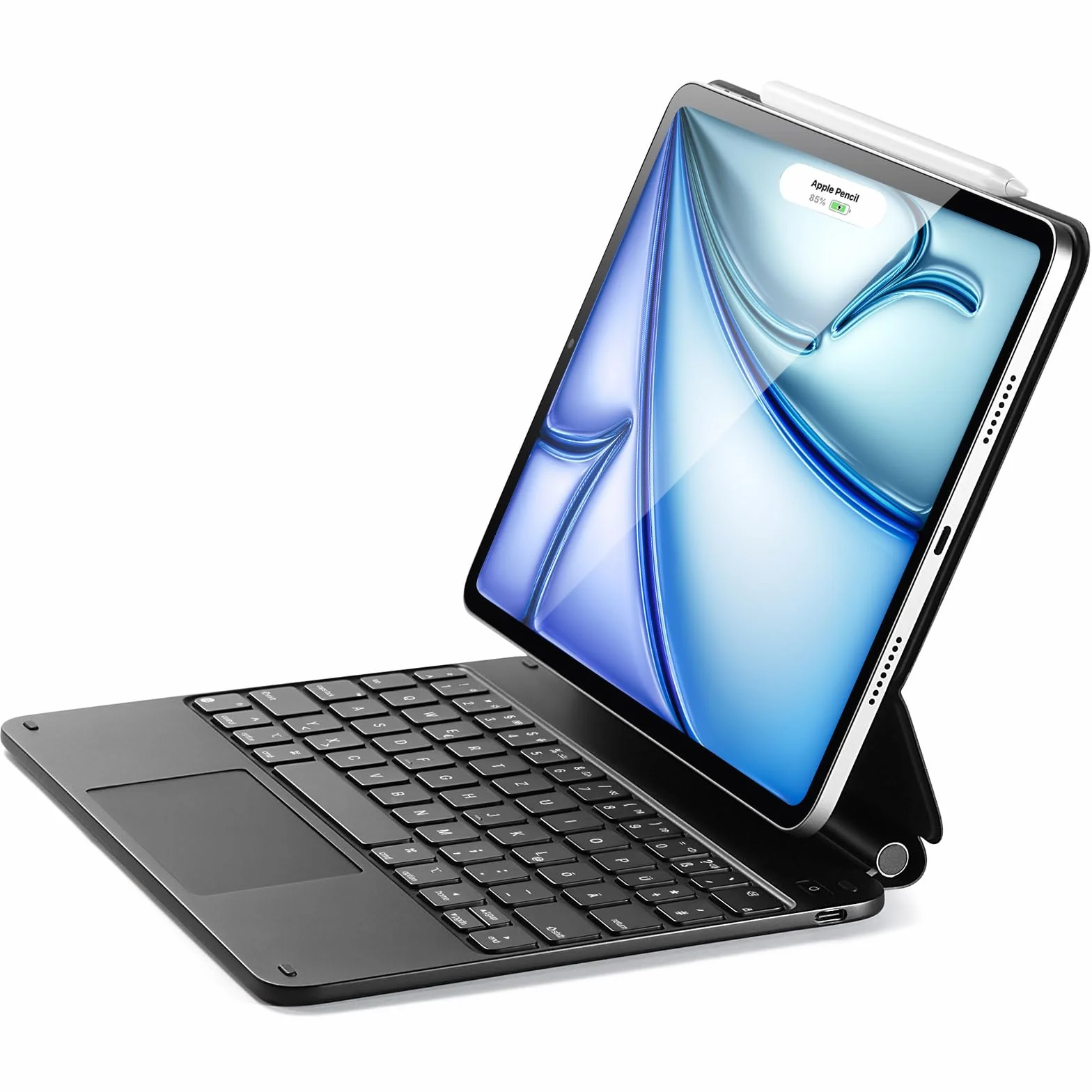 ESR Magnetyczne etui na klawiaturę, iPad Air 6/5/4/iPad Pro 11, iPad Air 11" (M2 2024), swobodnie unoszący się stojak, sprężynowe przyciski, precyzyjny gładzik Multi-Touch, czarny