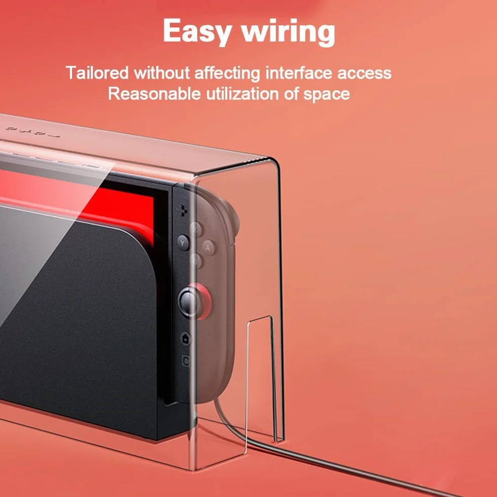 Akrylowa osłona przeciwpyłowa, kompatybilna z Nintendo Switch 2 Box, przezroczysta osłona przeciwpyłowa stacja ładująca, ochrona wszystkich powierzchni, wodoodporna, łatwa do czyszczenia, montaż etui