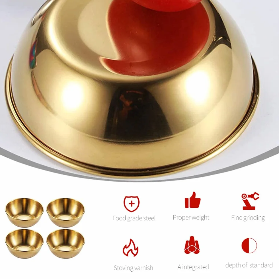 Stal nierdzewna miski do zanurzania sushi, okrągłe miski do dipów i sosów