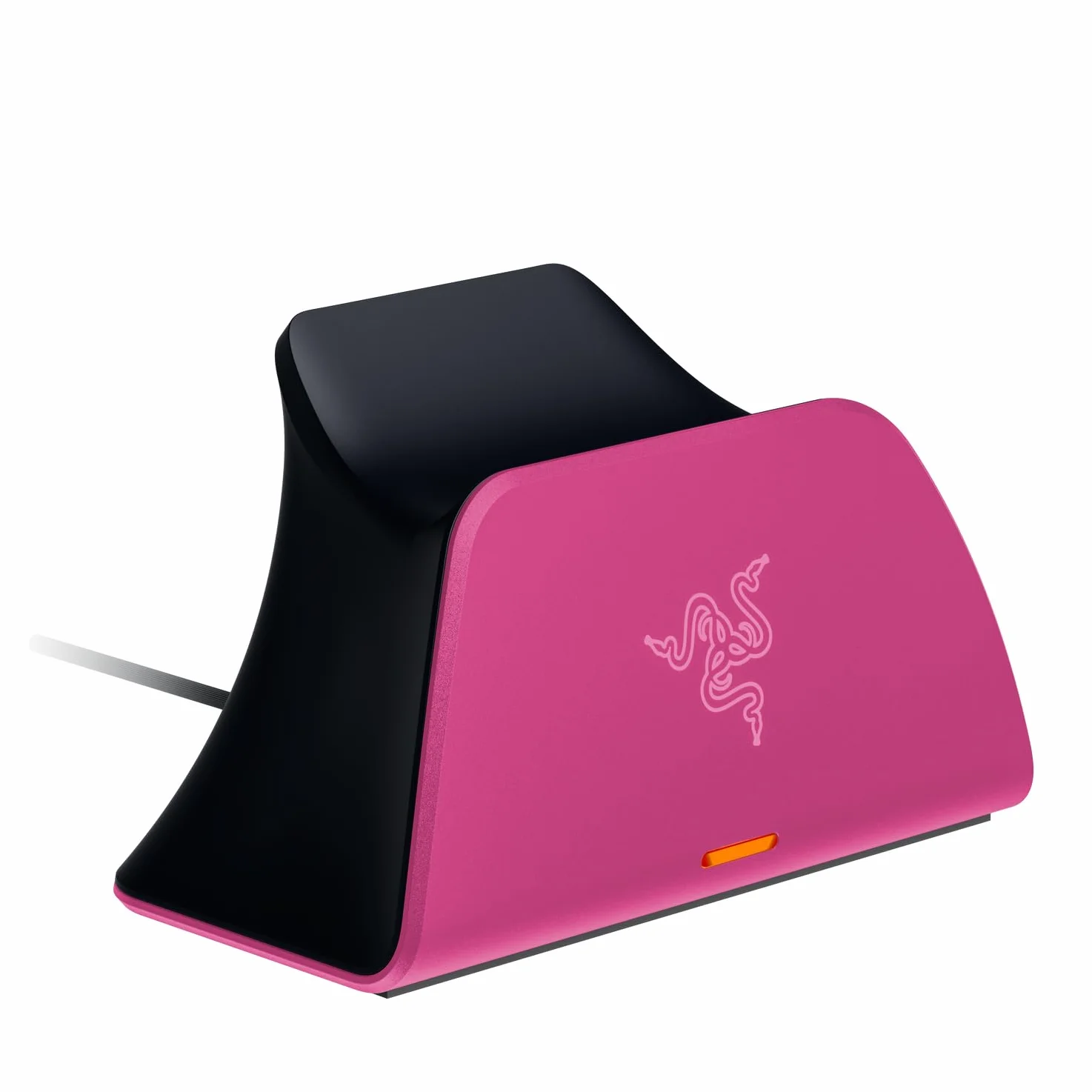 Razer Stacja do szybkiego ładowania – stacja szybkiego ładowania do kontrolera PS5 (szybkie ładowanie, zakrzywiona konstrukcja obudowy, obsługa jedną ręką, ładowanie przez USB) różowa