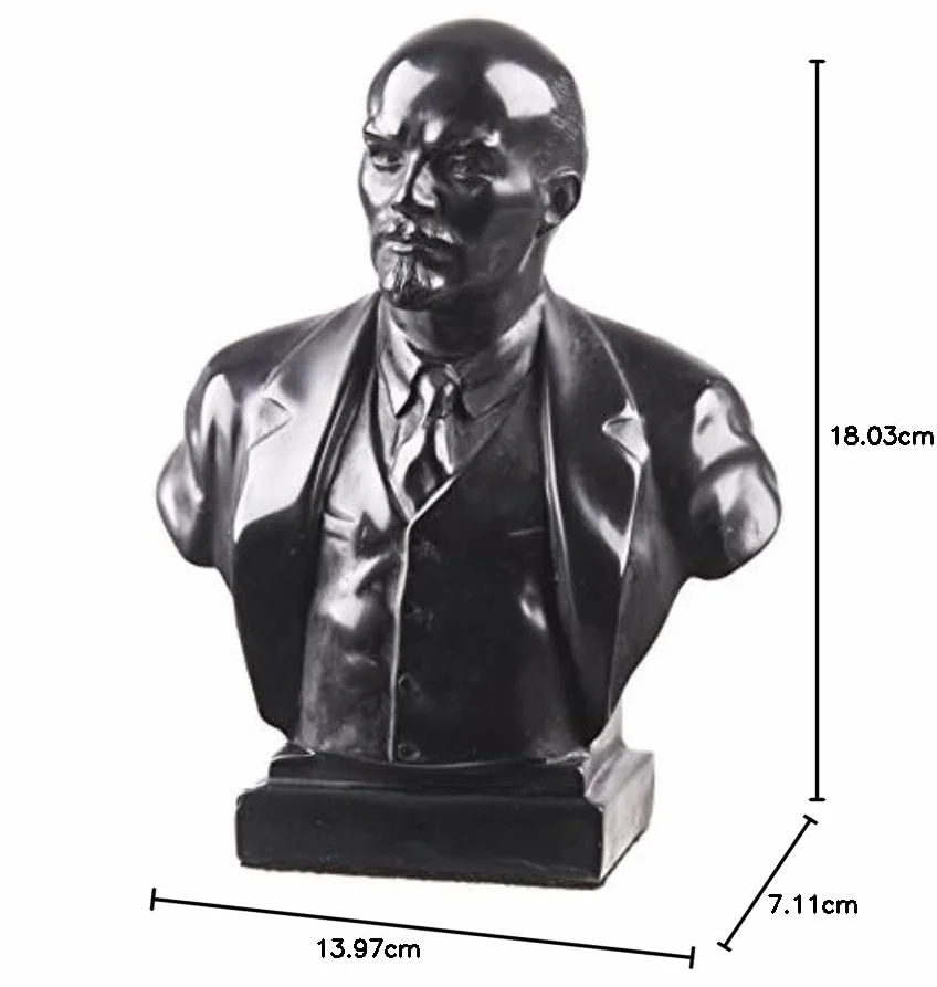 Radziecki rosyjski lider ZSRR Vladimir Lenin kamień biust statuetka rzeźba 18 cm czarny