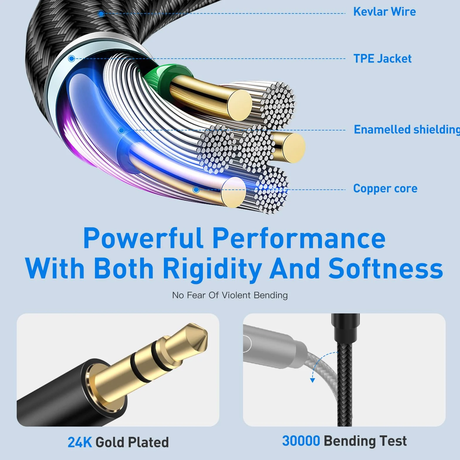 Audio Splitter Jack Y AUX Adapter, lalasis 3,5 mm męski na żeński zestaw słuchawkowy stereo aux kabel rozdzielający słuchawki podwójna wtyczka do laptopa, tabletu, smartfona, Samsunga, głośników,