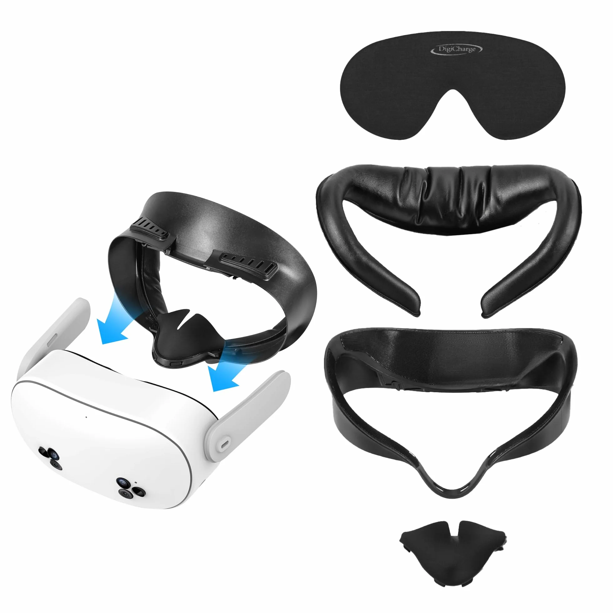 Digicharge Ochrona twarzy Maska do twarzy dla Meta Quest 3S Upgrade Zamiennik Oculus 3S Oddychająca podkładka VR PU Wygodna pianka - Lepsze dopasowanie i komfort dla szerszego zakresu