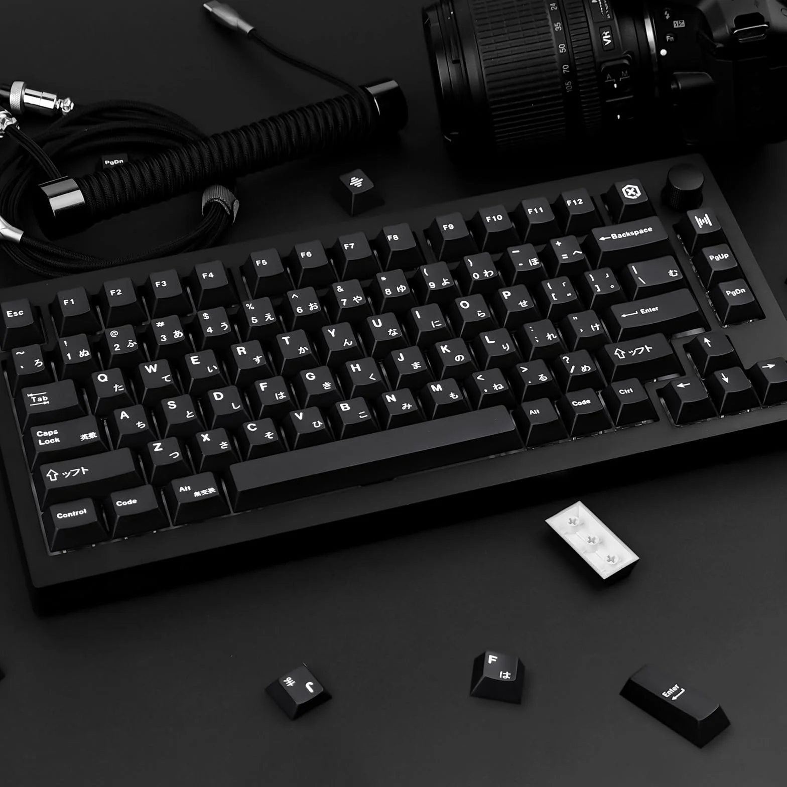 129 klawiszy Black Japanese Keycaps Cherry Profile Keycaps, PBT Keycaps iso de Low Profile Keycaps Custom Keycaps de Layout, Dye-Sub Cherry Mx Keycaps do mechanicznej klawiatury
