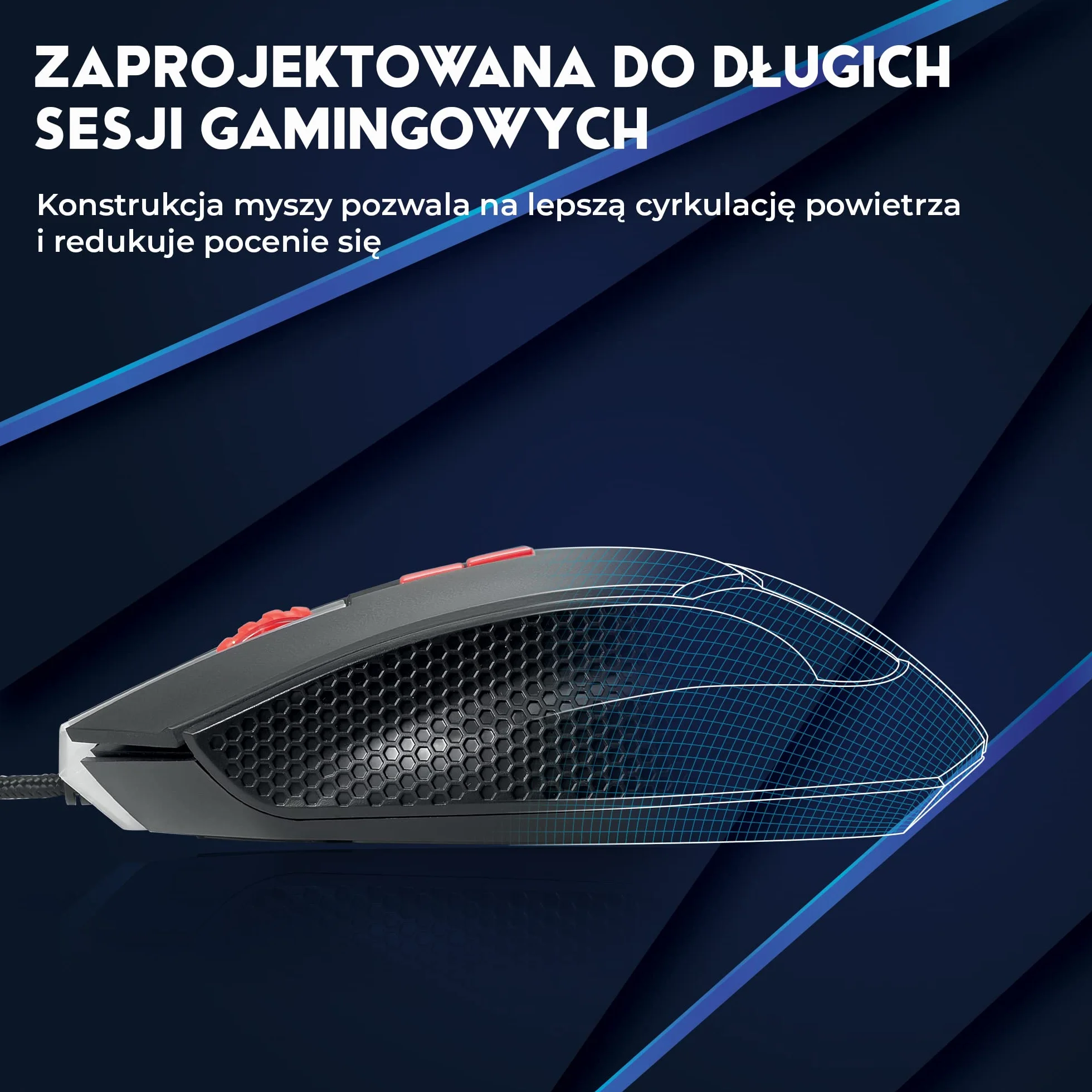 DR1TECH Hunter Profesjonalna Mysz Do Gier Z Odporną Tkaniną [5 Wymiennych Ciężarków + TRIPLE FIRE] - 9 Programowalnych Przycisków Do 4200 DPI - Ergonomiczna Mysz Do Gier Dla PC/PS4