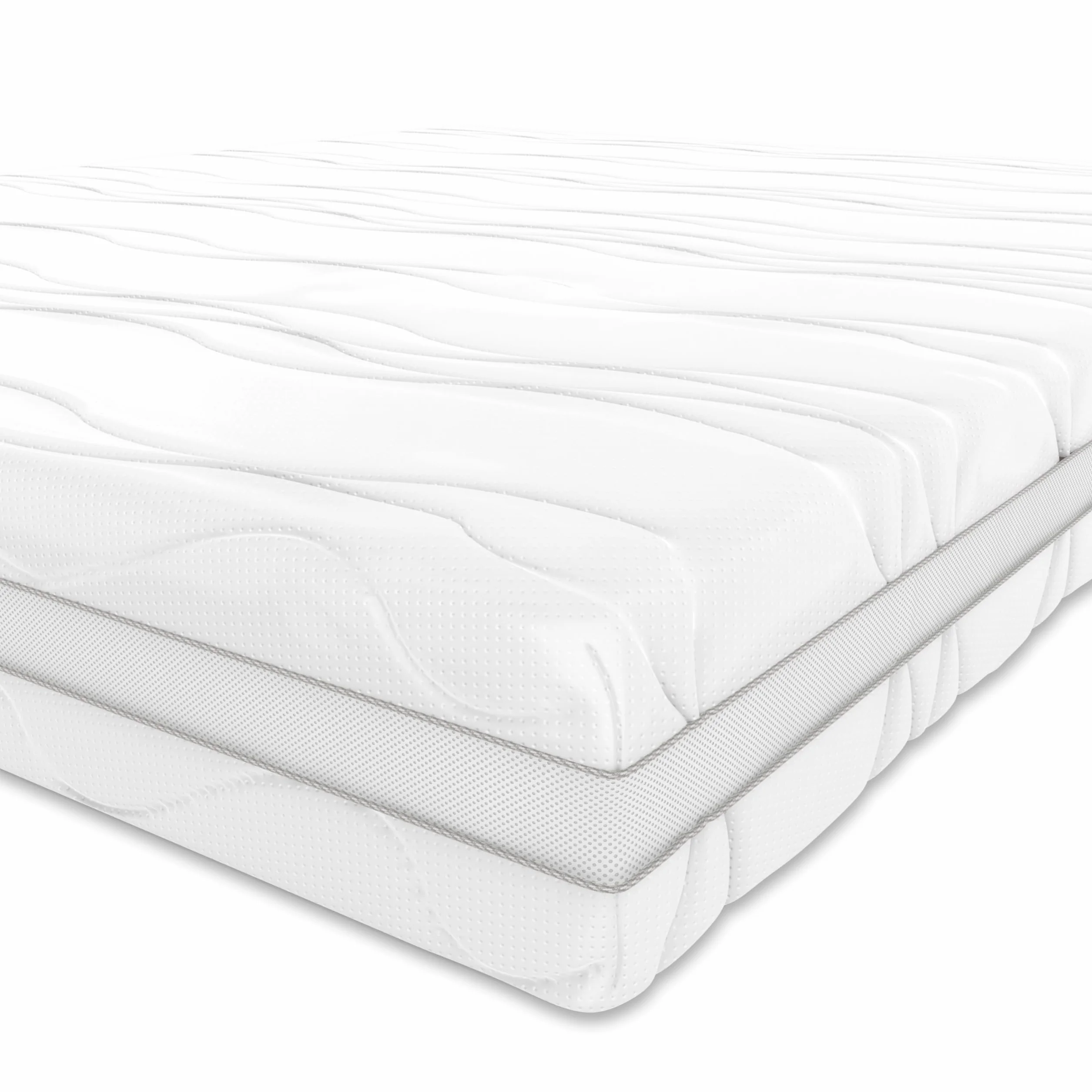 Amazon Basics materac z pianki memory z 7 strefami, średnio twardy (H3), 90 x 200 x 20 cm, biały