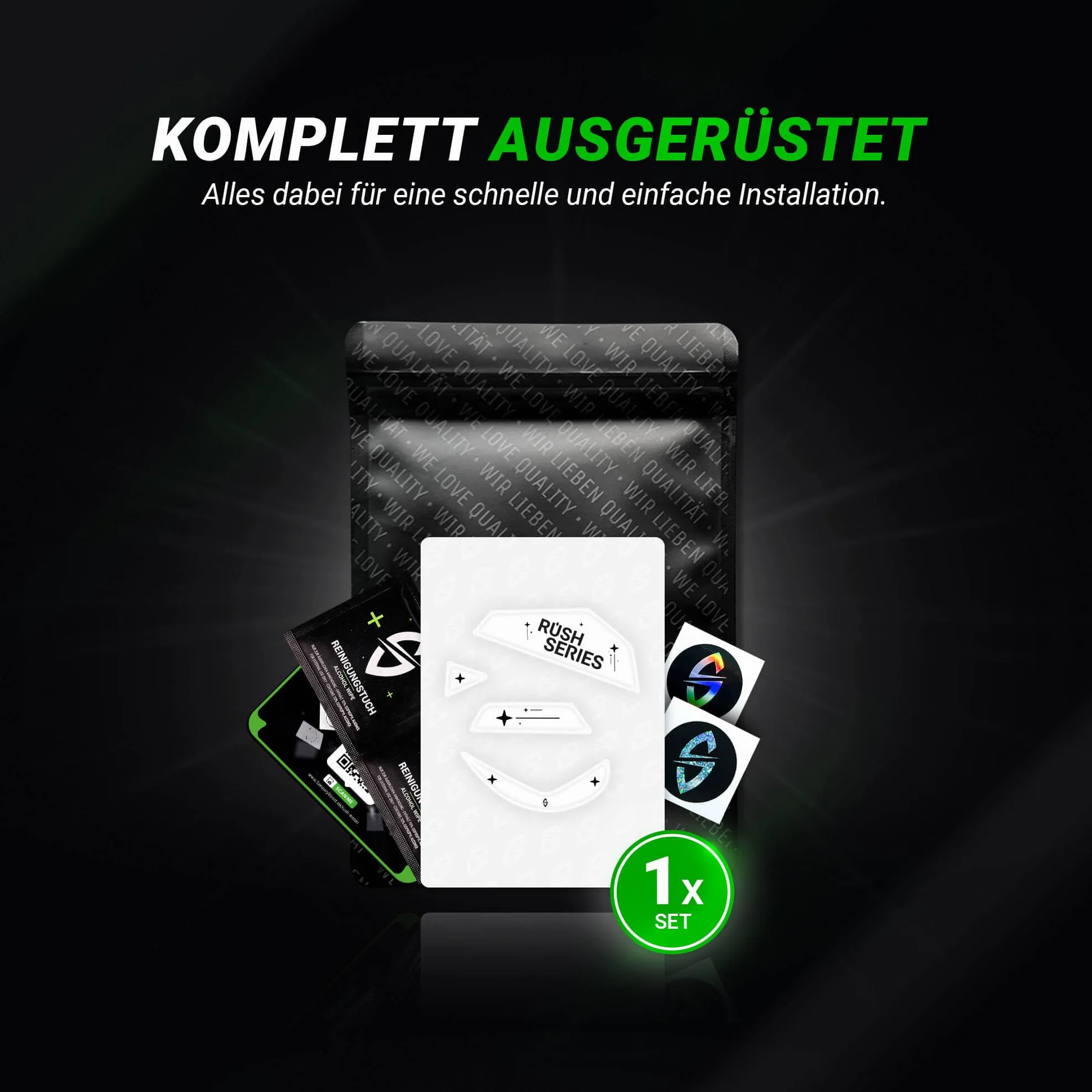 SensoryBoost Rush Glas Glides zestaw kompatybilny z Logitech G502 (wersja kablowa) – ultra szybki i delikatny, polerowany, zaokrąglony, wytrzymały – zapasowe nóżki pod mysz, łyżworolki (nie do